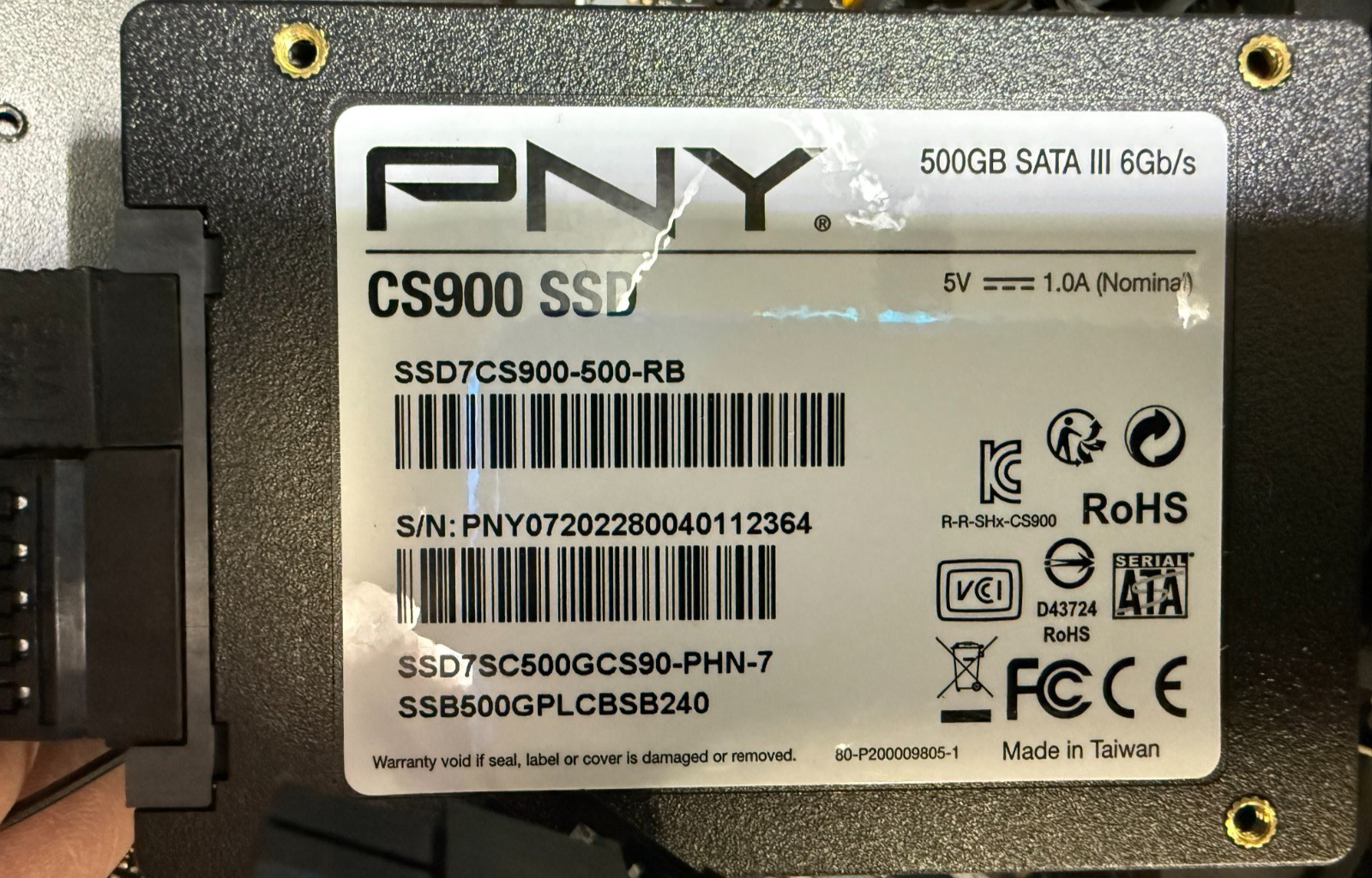 PNY CS900 SSD 500GB SATA III 6GB SOLID STATE HARD DRIVE