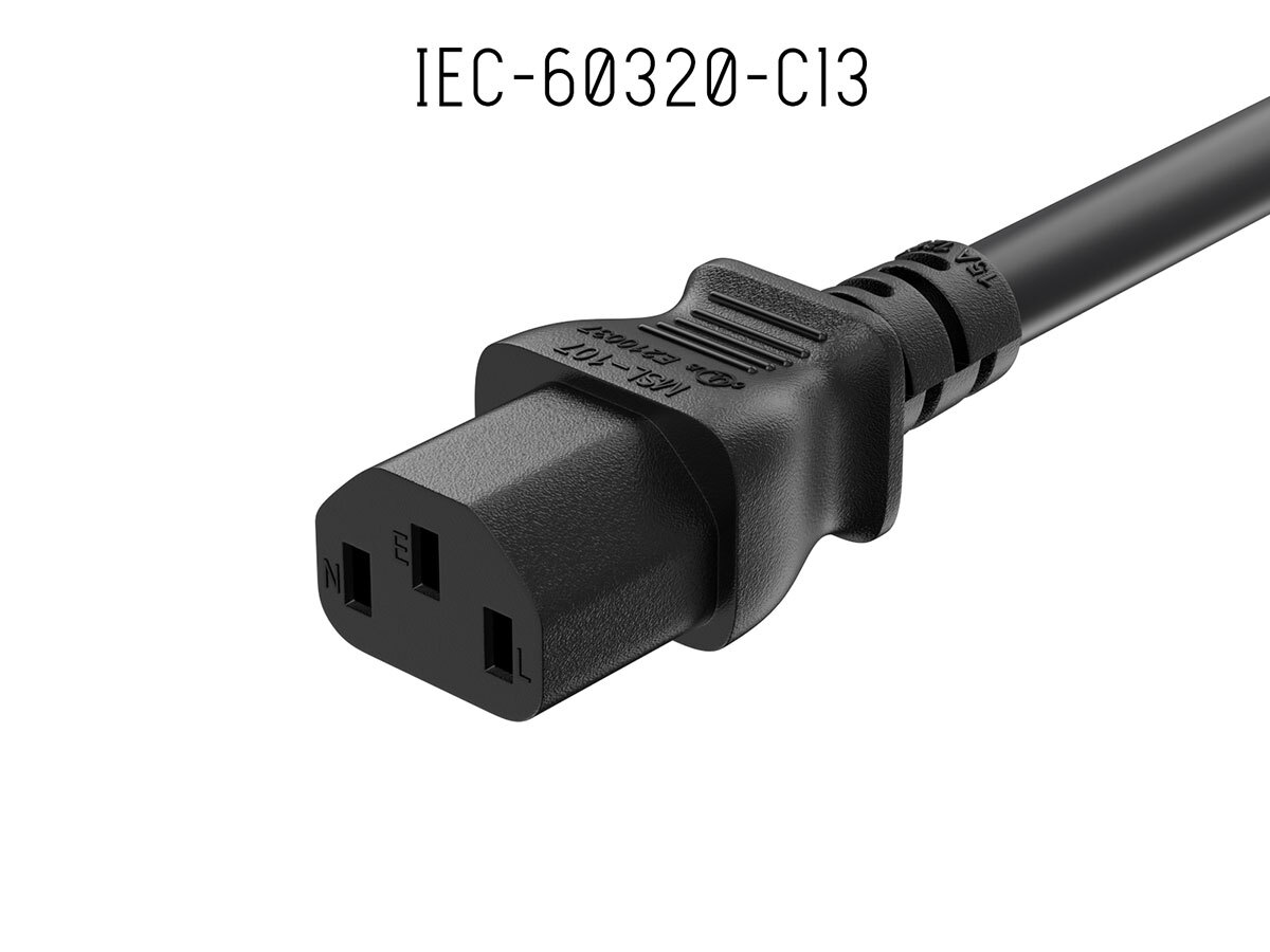 8ft NEMA L5-20P to C13 Heavy Duty Power Cord, 14 AWG, 15A/125V, Black