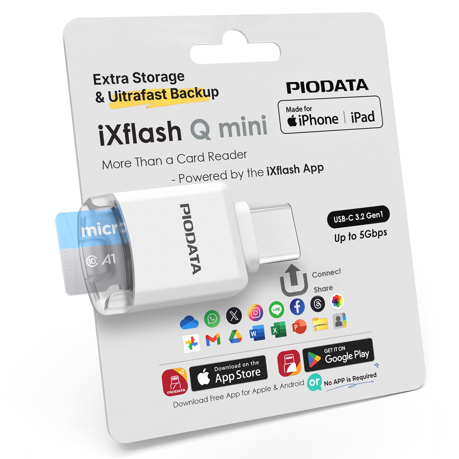 Micro SD Card Reader for iPhone 17/16/15, iPad, Android, Mac, PC, Laptop, USB…