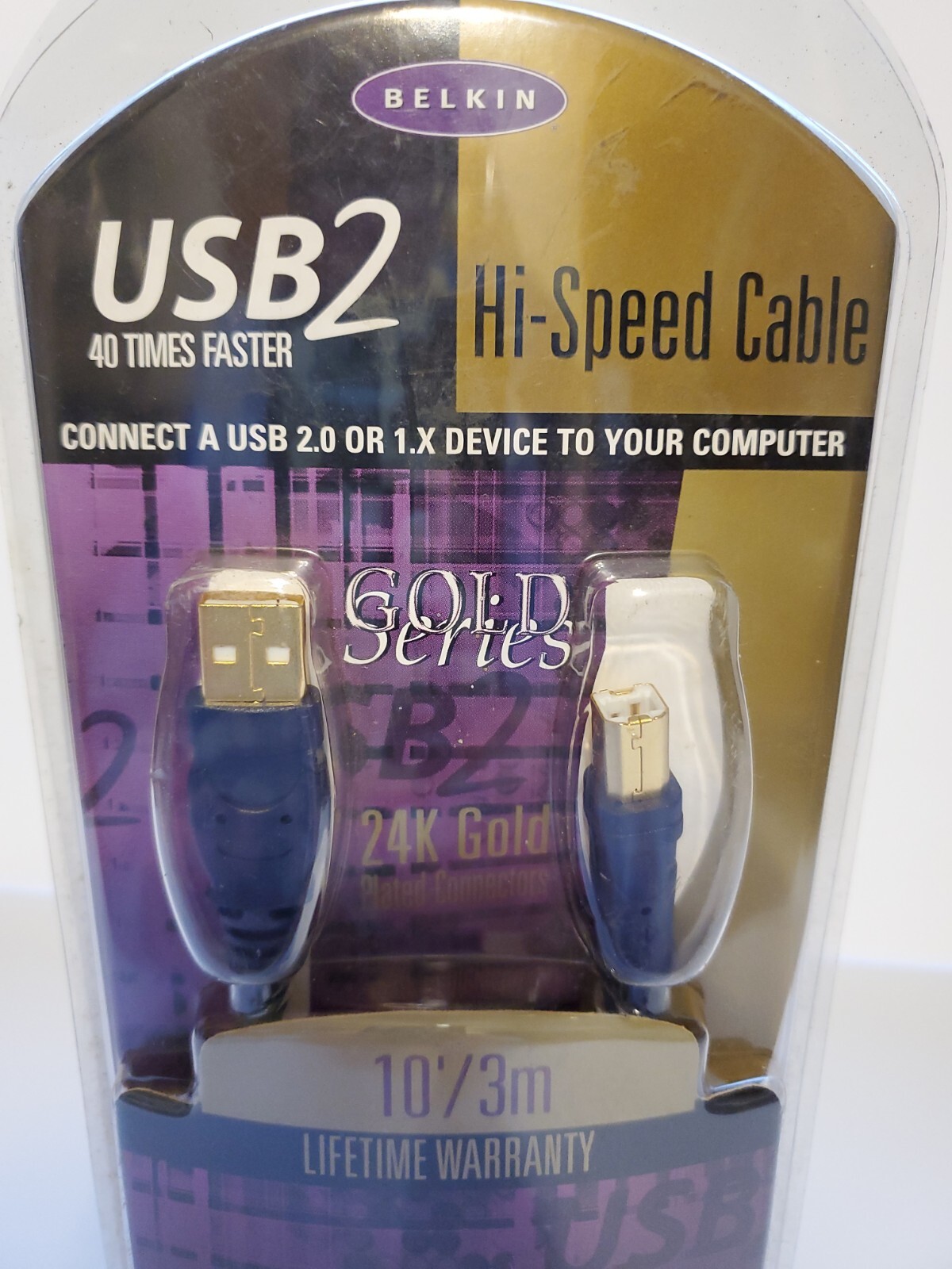 USB Hi Speed Cable 10 Feet Gold Plated Contacts USB Or 1.X