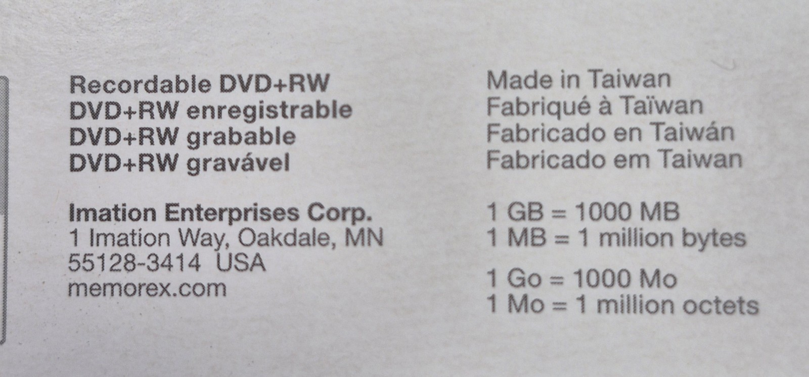 Imation 2-Count CD-RW 650MB Discs UNUSED