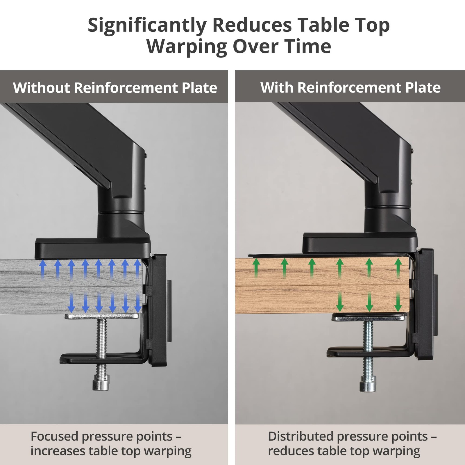 Black Adjustable Reinforcement Plate Bracket Mount For Fragile Tabletop