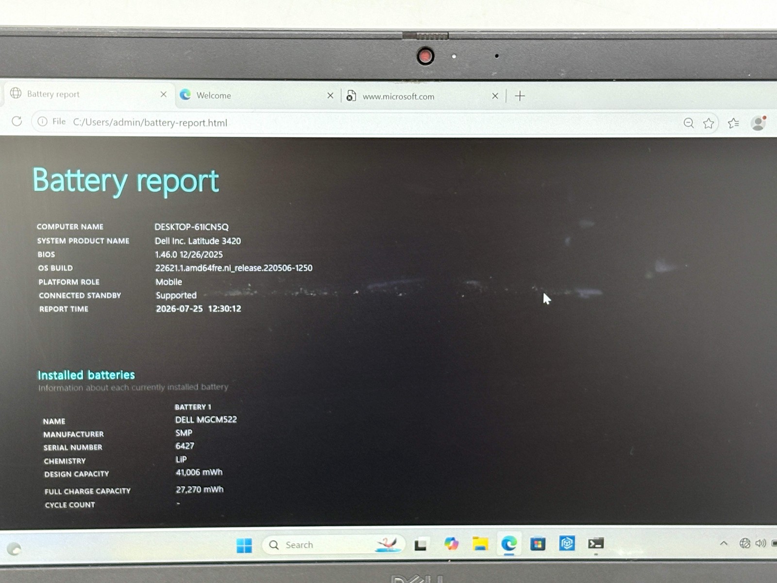Dell Latitude 3420 14-inch Core i5-1135G7 8GB 256GB SSD For Parts