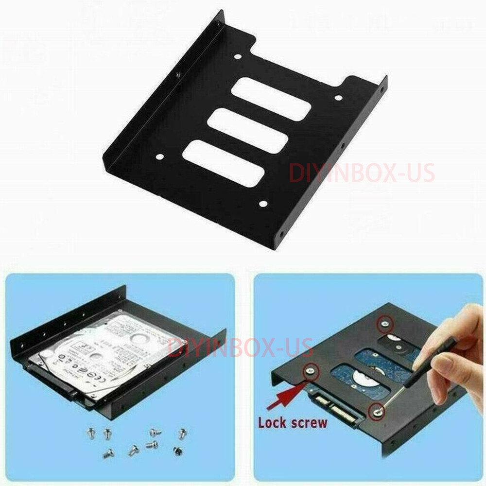 Lot 2.5″ to 3.5″ Bay SSD Metal Hard Drive HDD Mounting Bracket Adapter Dock Tray