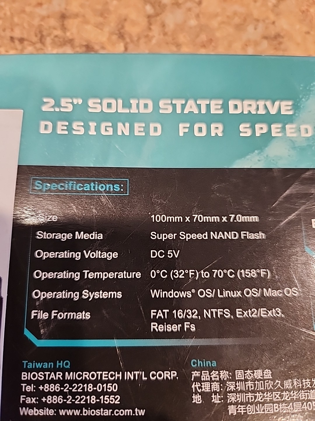 Biostar S100 Series 120GB SATA III 6Gb/s 2.5 Internal SSD Solid State Drive KALI