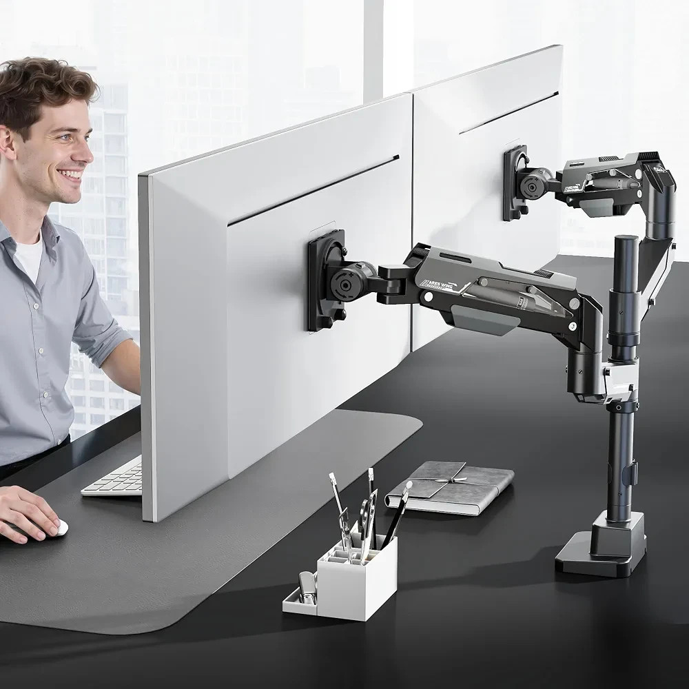 ARES WING Vertical Dual Monitor MoI’llunt 24-57″ Aluminum Heavy Duty Monitor Arm