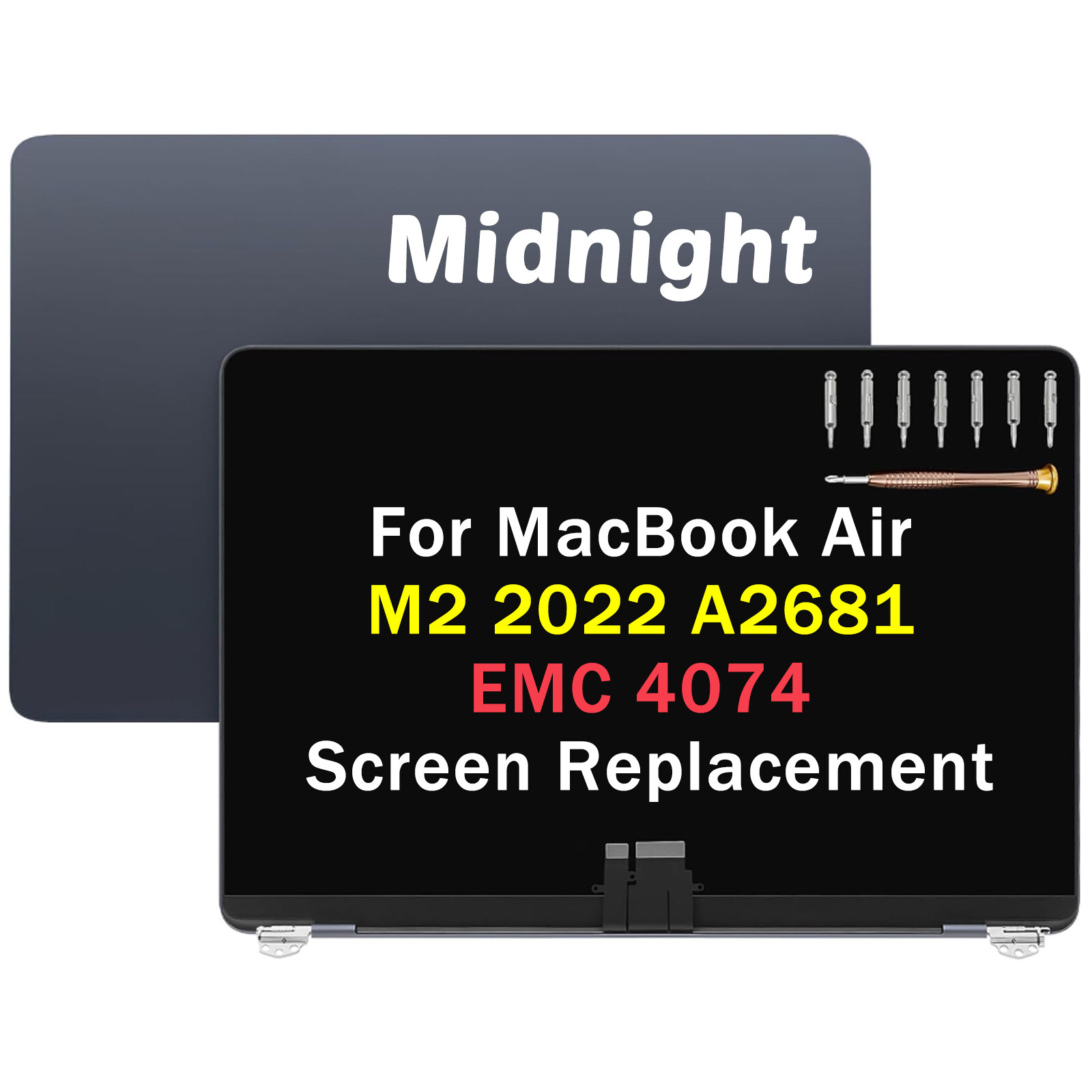 NEW LCD Screen Display Assembly Midnight for MacBook Air 13.6″ M2 A2681 2022 OEM