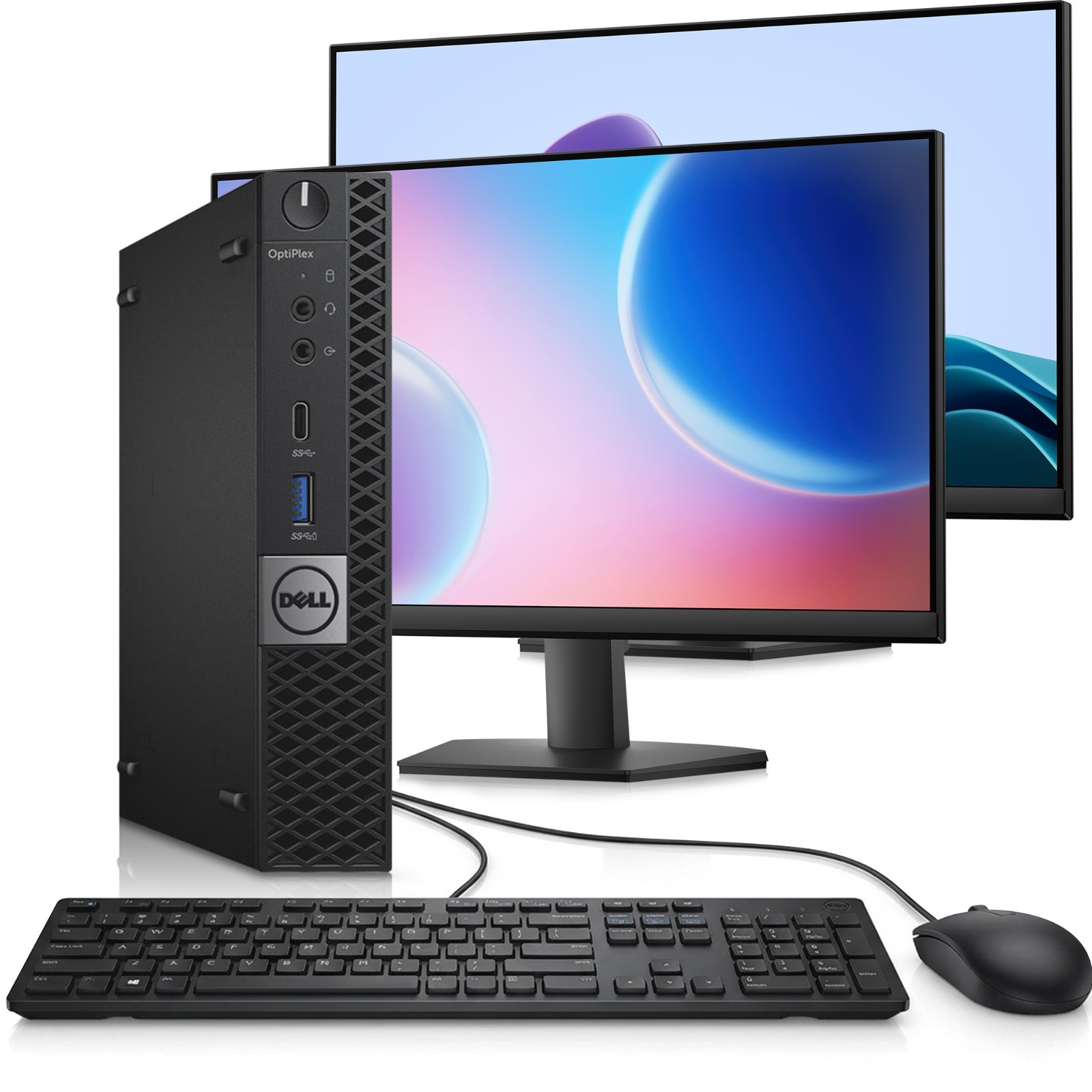DELL Windows 11 OptiPlex Micro Desktop PC i5-7th 32GB RAM 1TB SSD Dual 24″ WiFi
