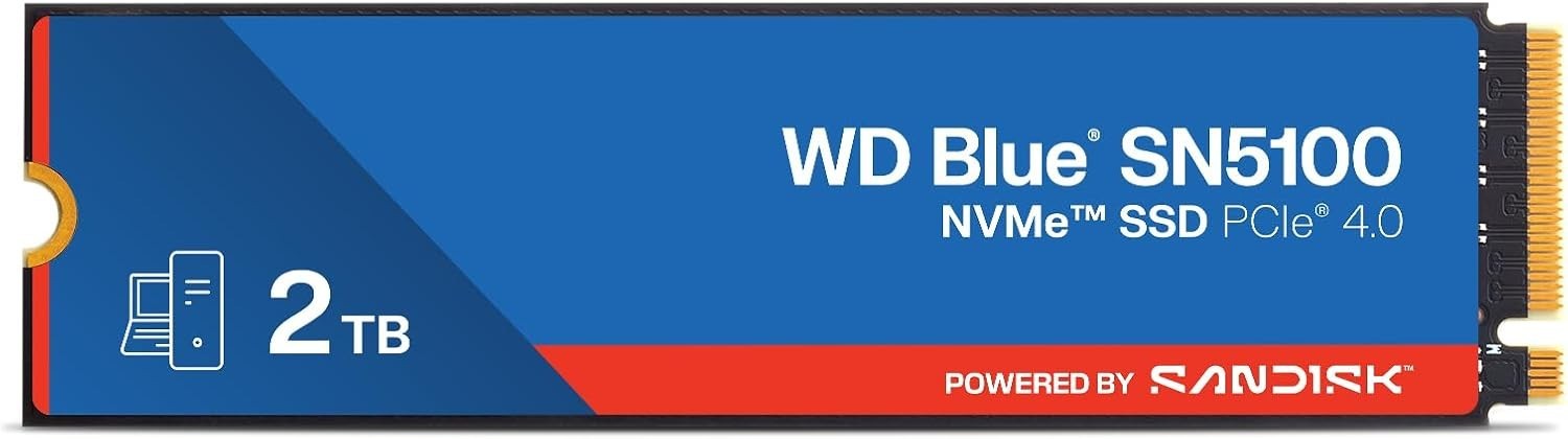 SanDisk WD Blue SN5100 M.2 2280 2TB PCIe 4.0 Internal NVMe Solid State Drive