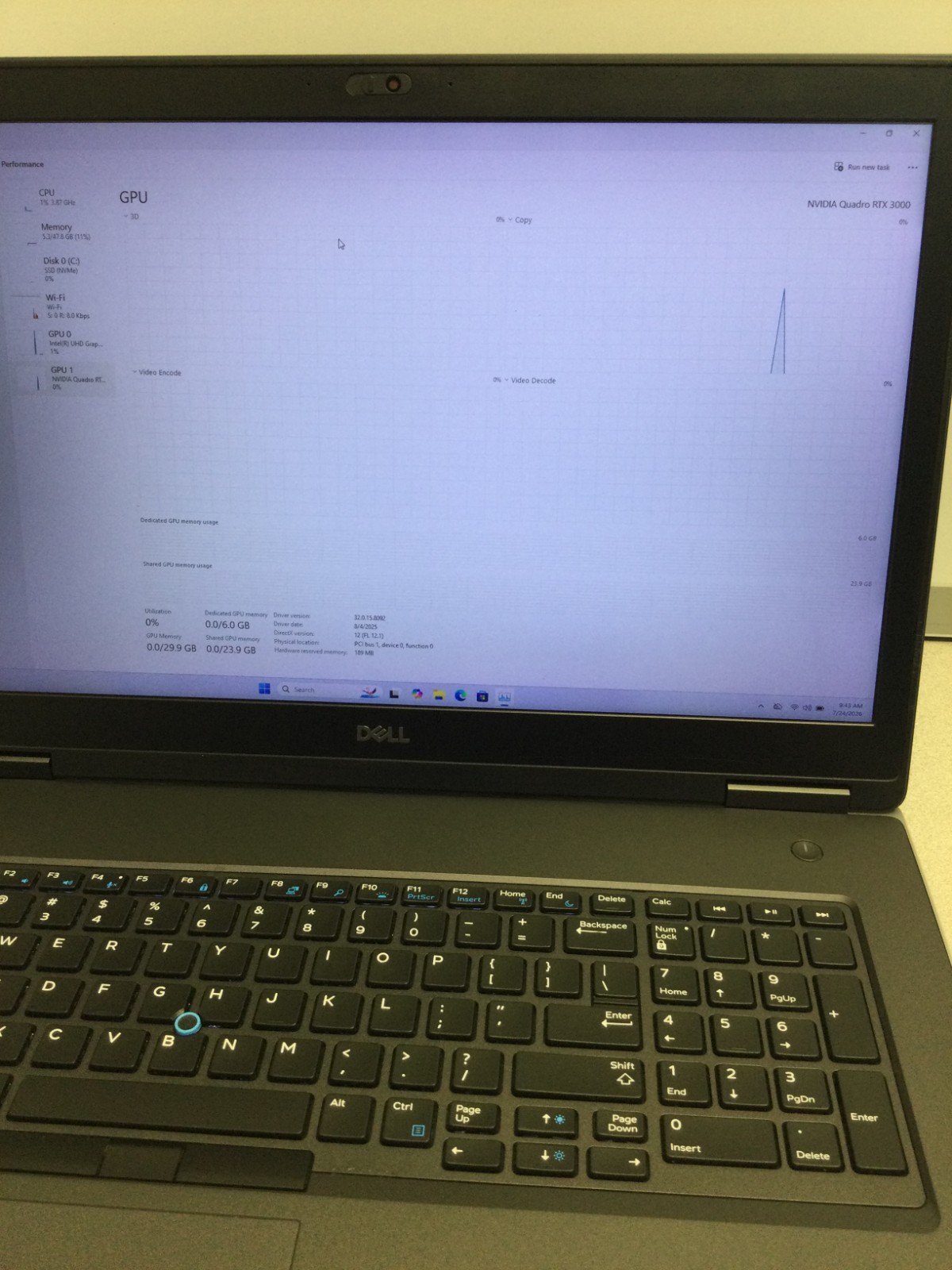 Dell Precision 7740 17.3″Core i7-9750H 48GB RAM 256 GB SSD 2.60GHz WIN 11 PRO