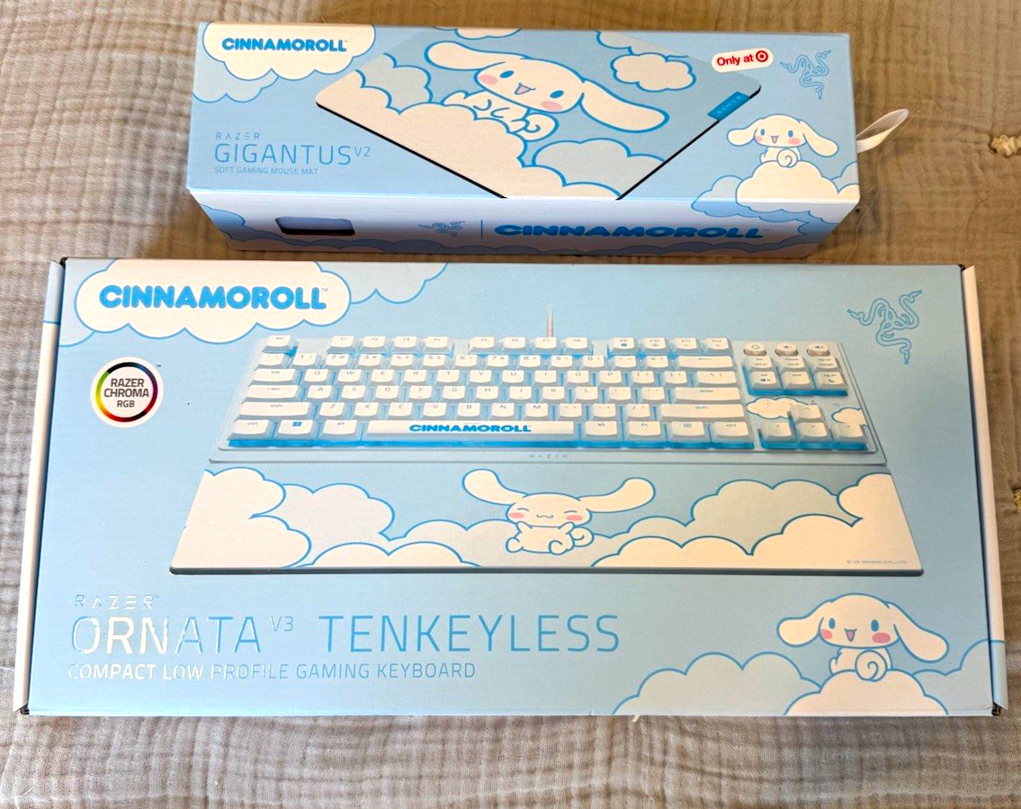 Razer Ornata V3 Tenkeyless x Cinnamoroll Keyboard + Gigantus V2 Mouse Mat Setup