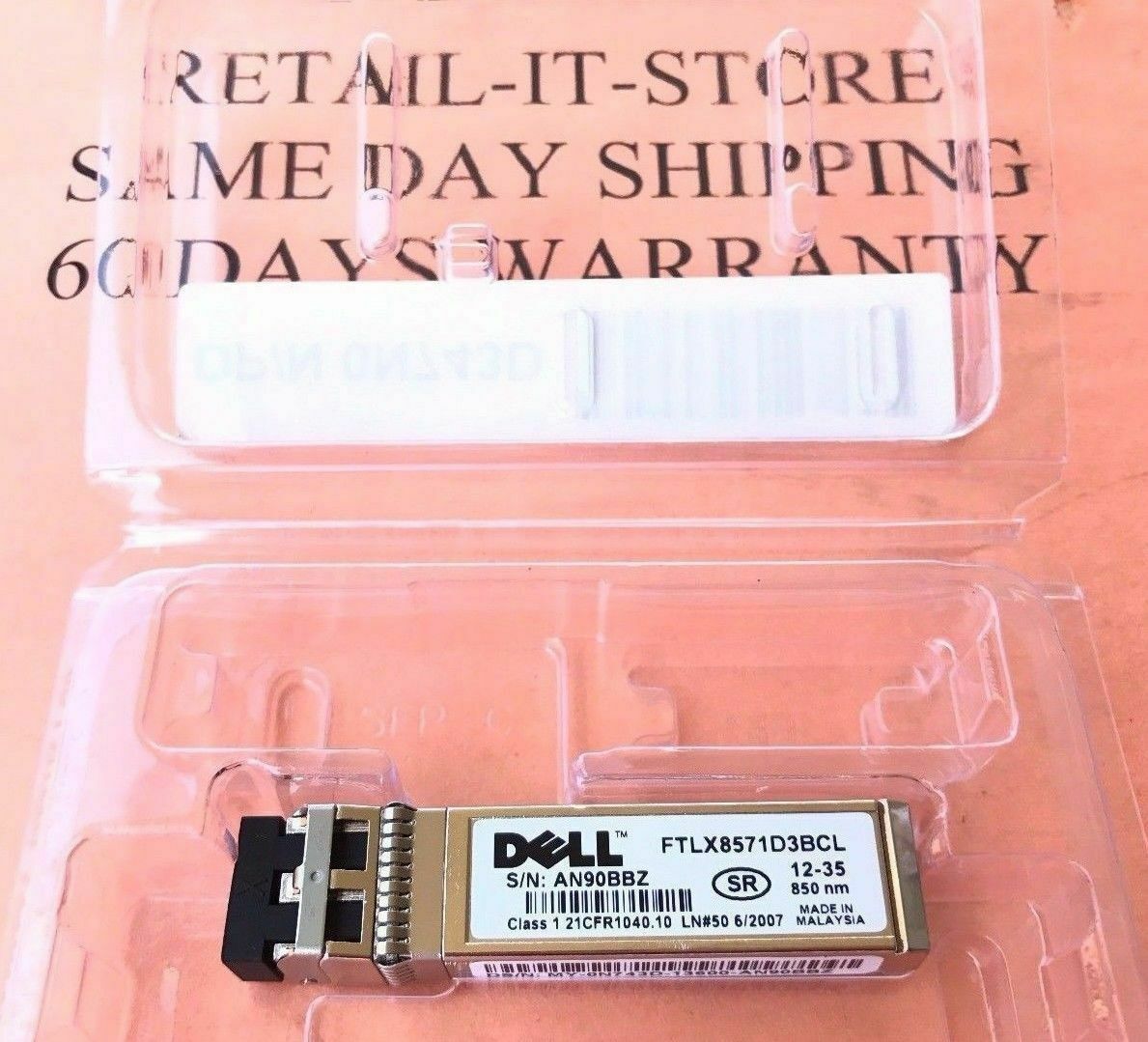 New Dell 407-BBOU 331-5311 RK0CX 10GE, 850nm MMF 300m SFP+SR