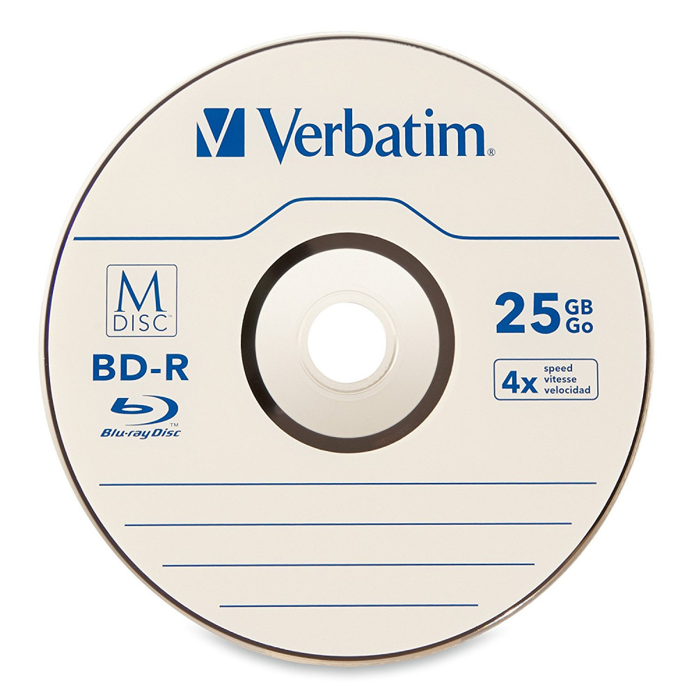 VERBATIM M Disc 25GB BD-R 4X Branded Logo 25 pk Spindle 98909