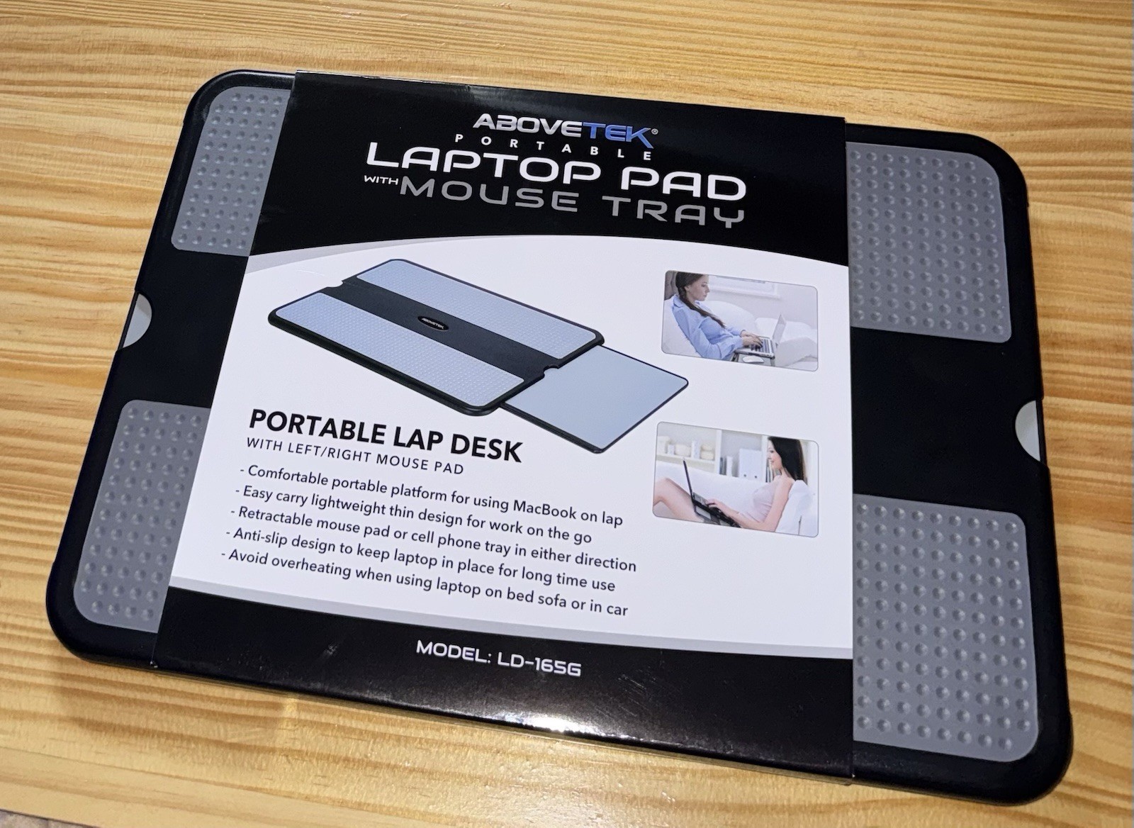 Laptop Lap Desk Portable Retractable Left/Right Mouse Pad Tray AboveTEK Non-Slip