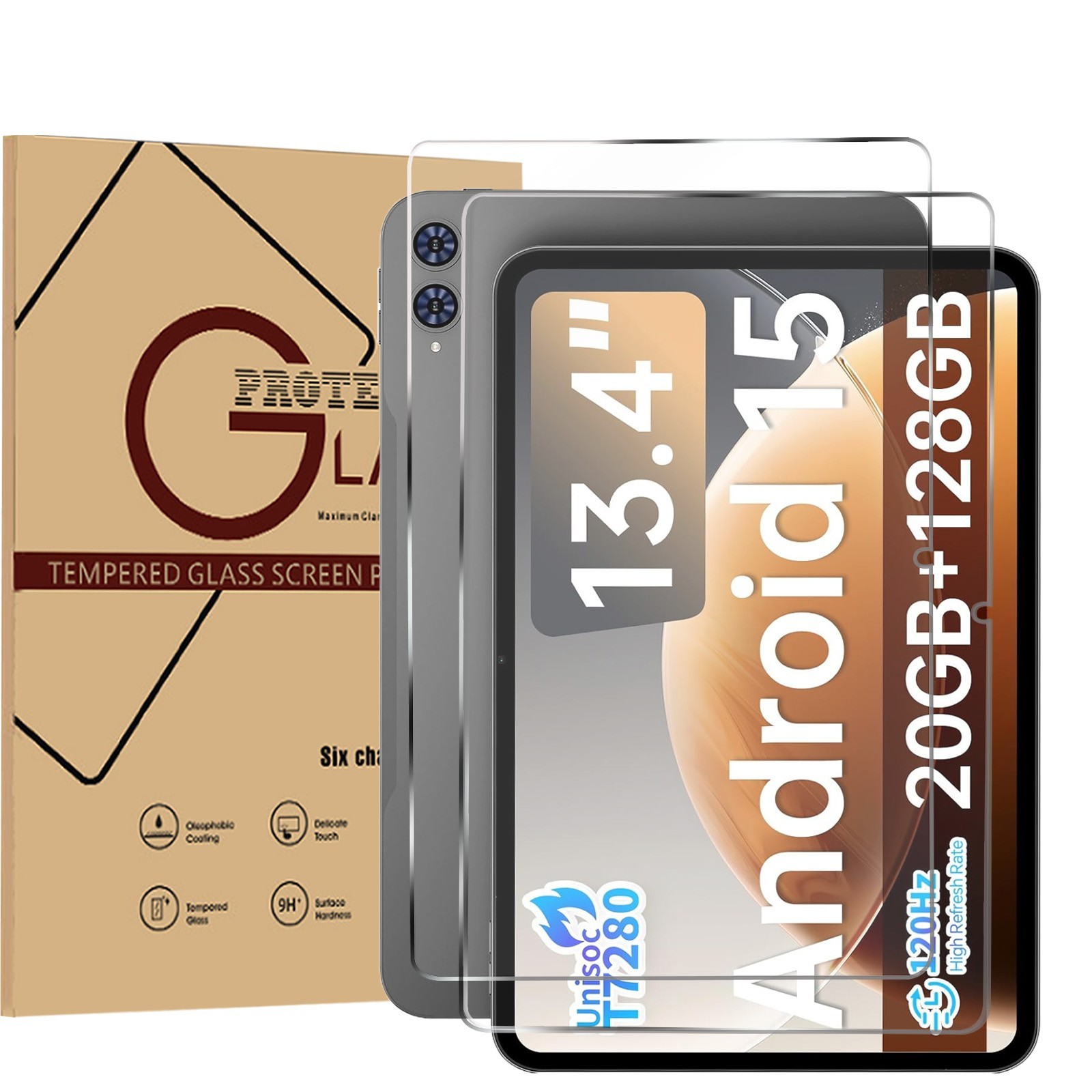 2 Pack Tempered Glass For Teclast 13.4″ inch Tablet 9H HD Clear Screen Protector