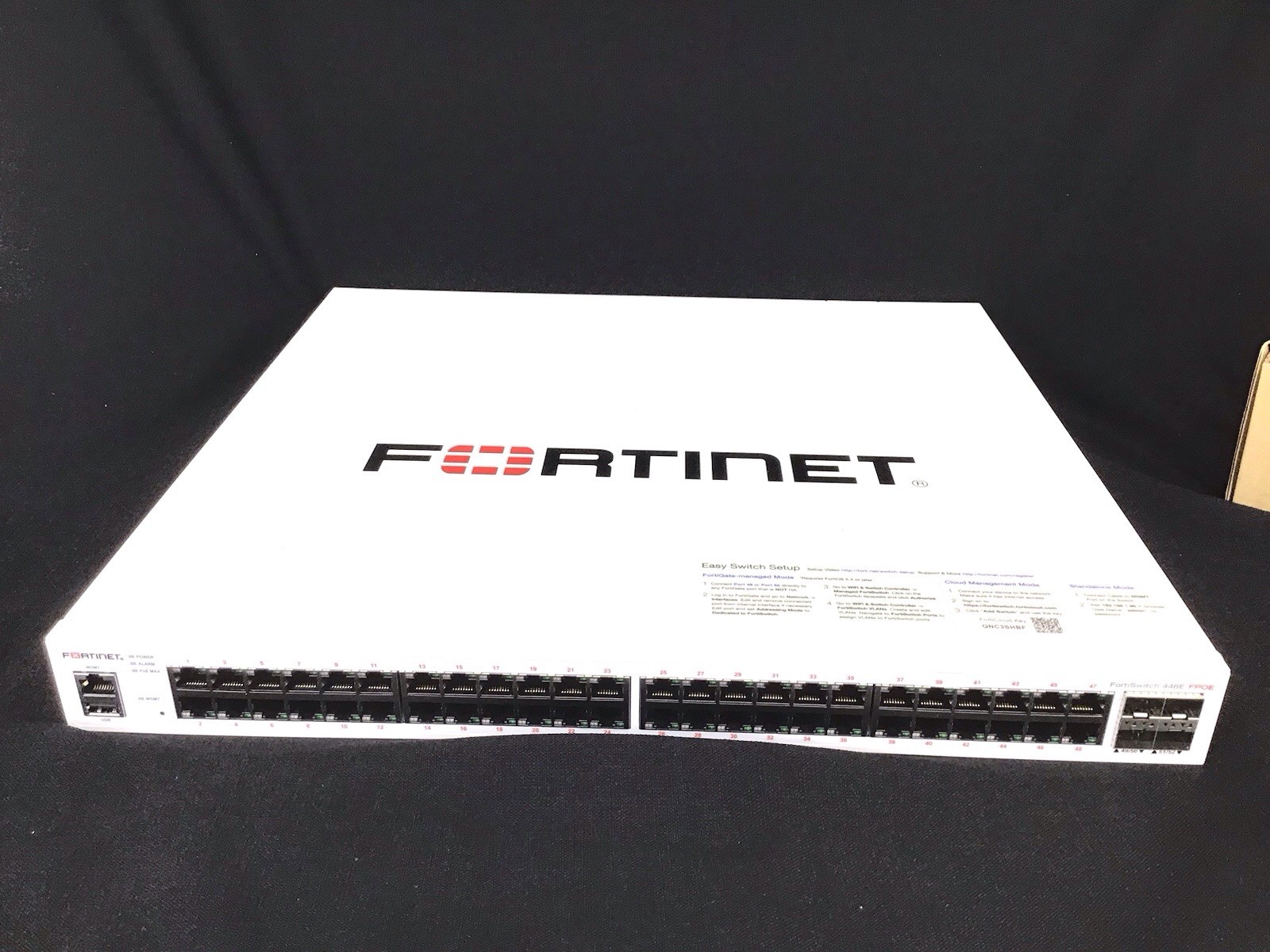 Fortinet FortiSwitch 448E-FPOE 48-port Ethernet Switch New Open Box Never Used