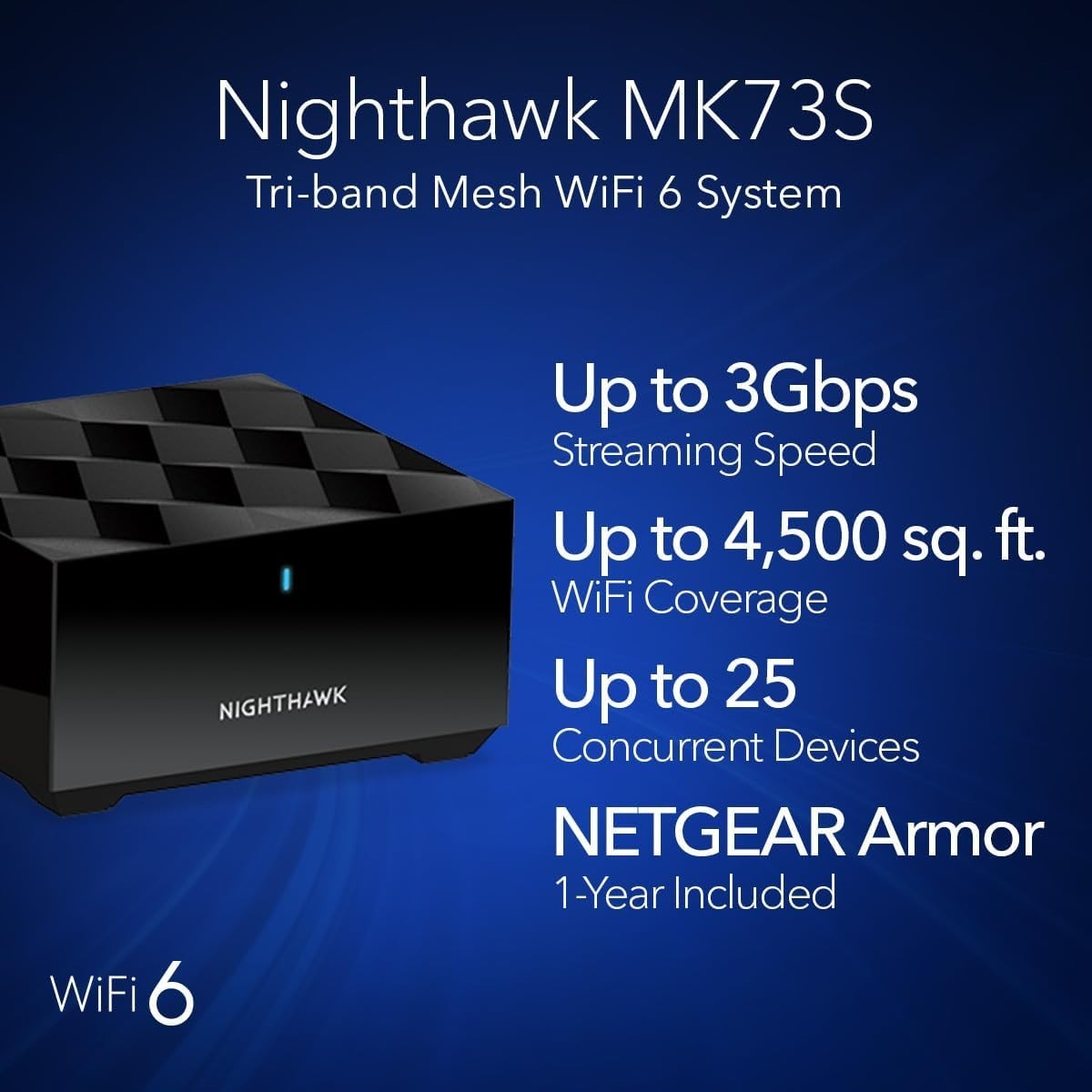 NETGEAR Nighthawk Tri-Band Whole Home Mesh WiFi 6 System (MK73S)