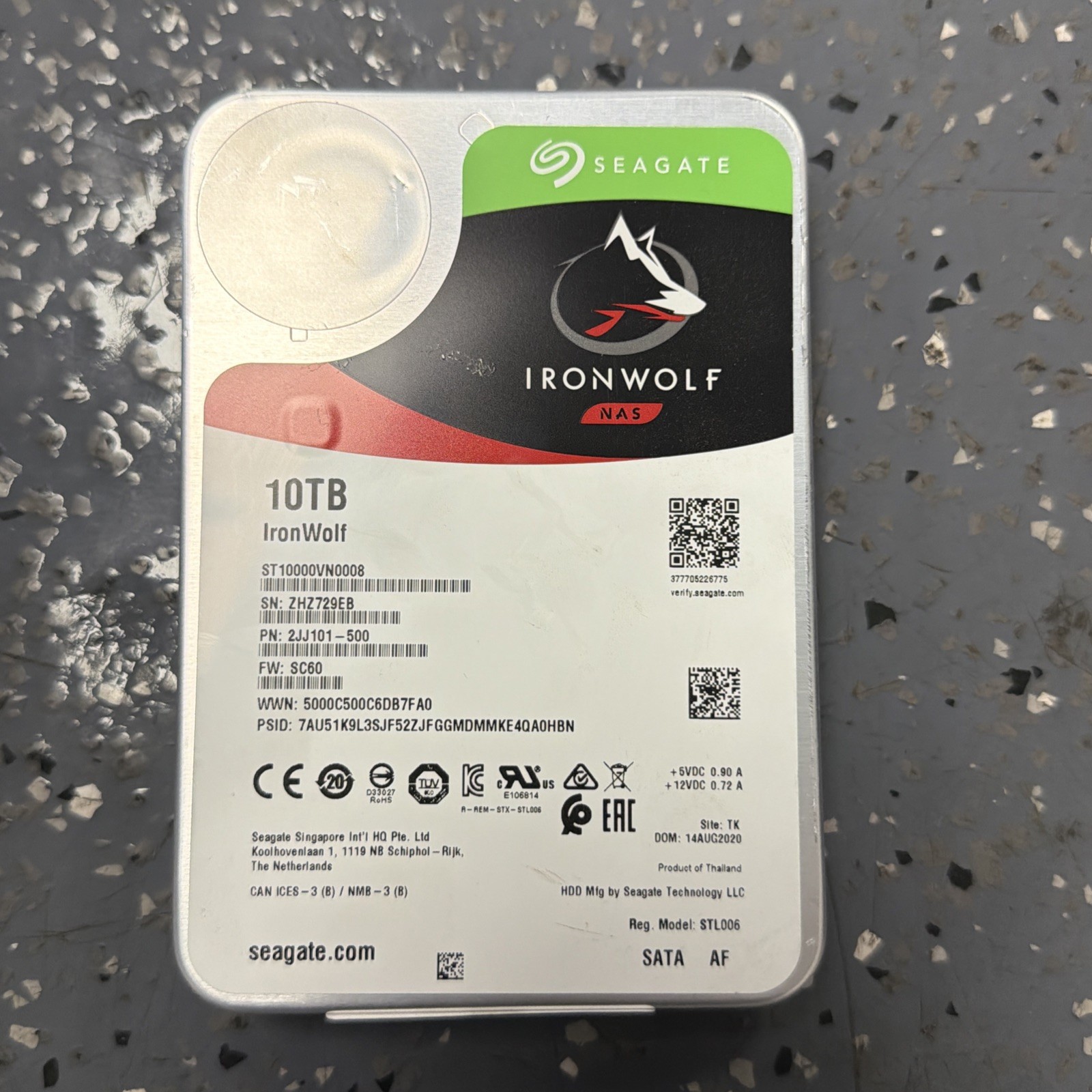 Seagate IronWolf NAS 3.5″10TB 256MB Internal Desktop HDD ST10000VN0008 2JJ101-50