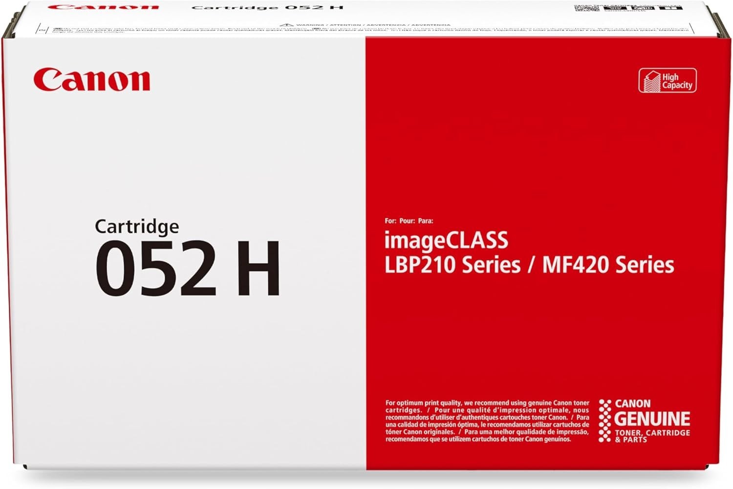 Canon Genuine 052H Black Toner Cartridge High Capacity Compatible with LBP214dw