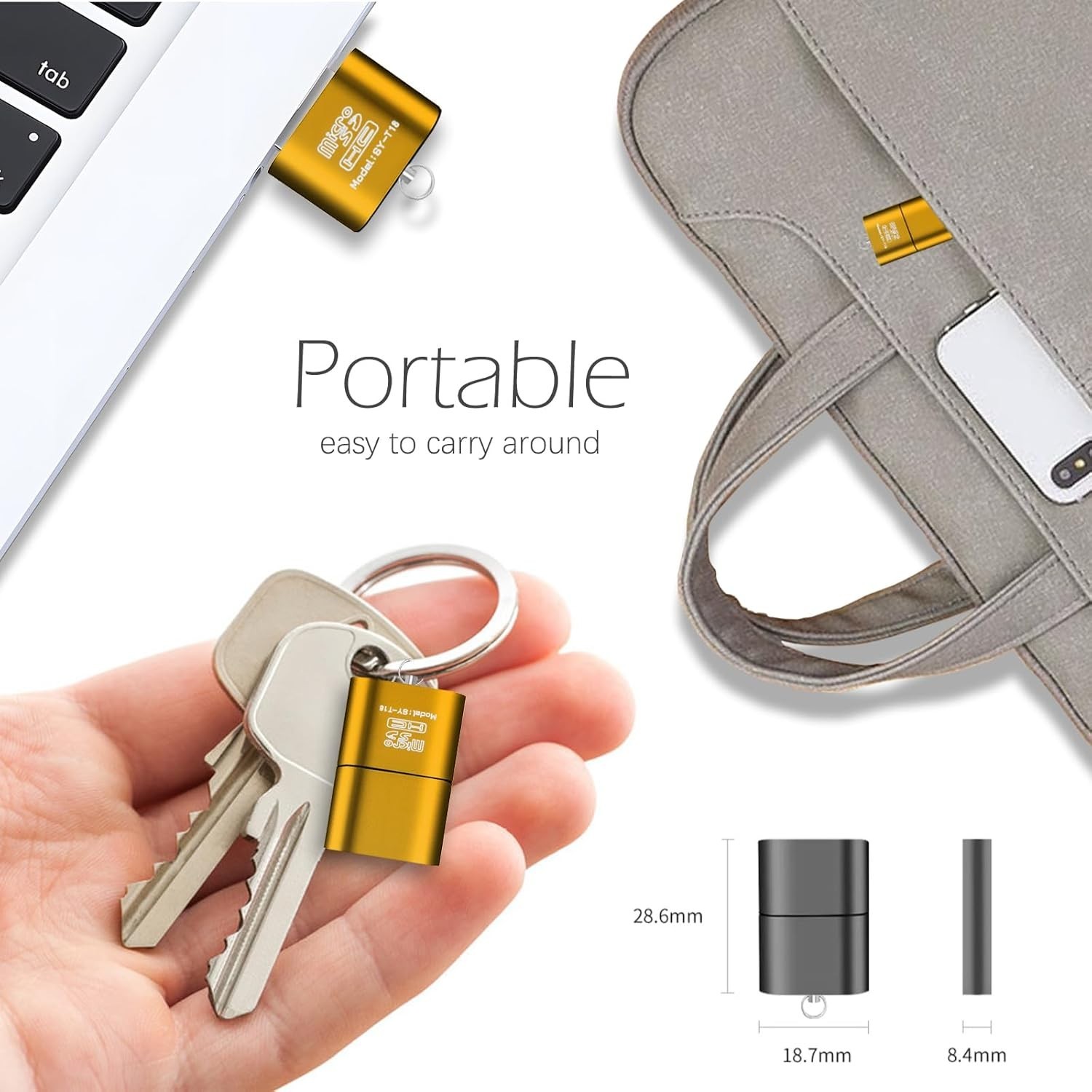 [3 Pack] Micro SD Card Reader for Android,Micro SD Card to USB Adapter, TF Card