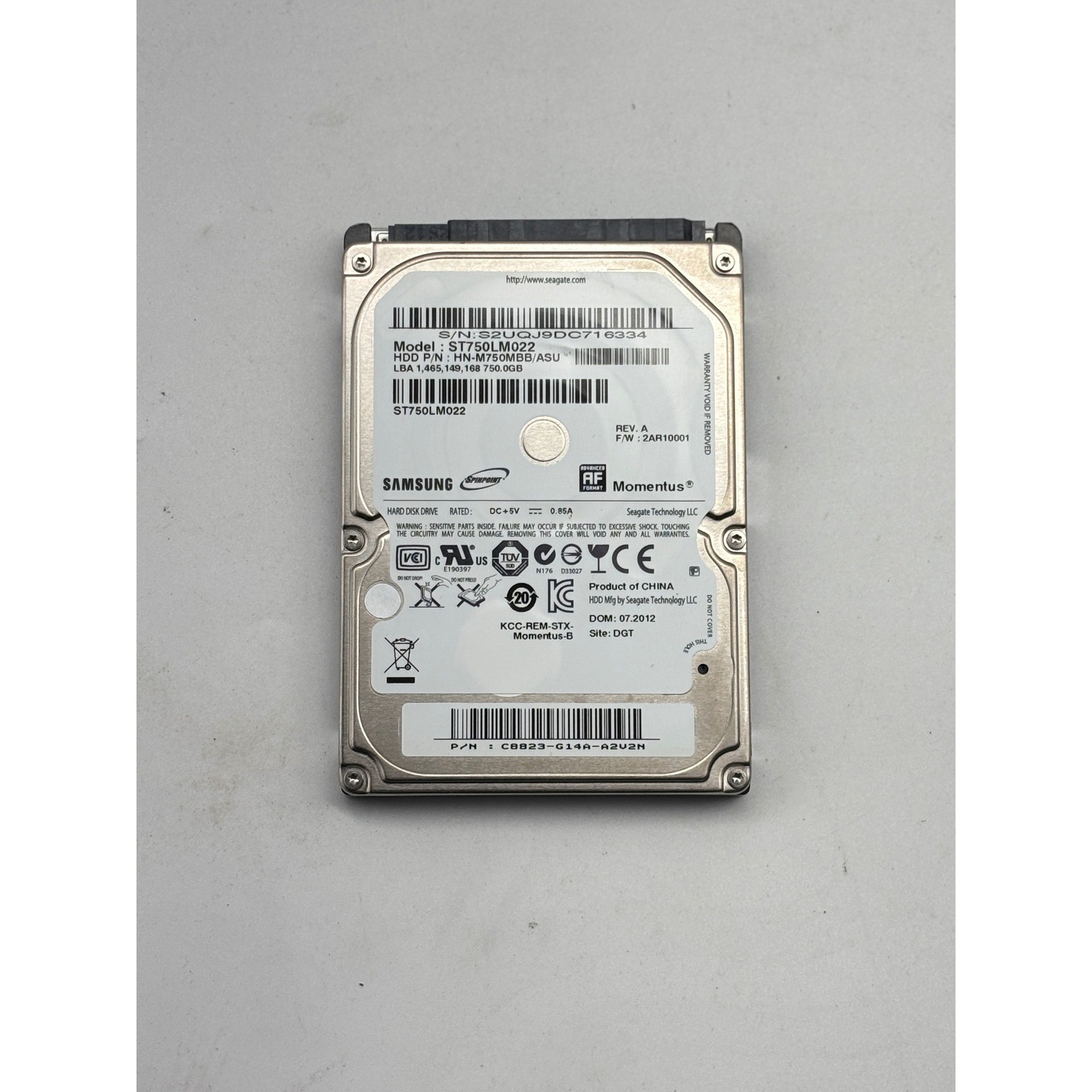 Samsung Spinpoint Momentus 750GB 2.5″ SATA HDD ST750LM022 HN-M750MBB/ASU