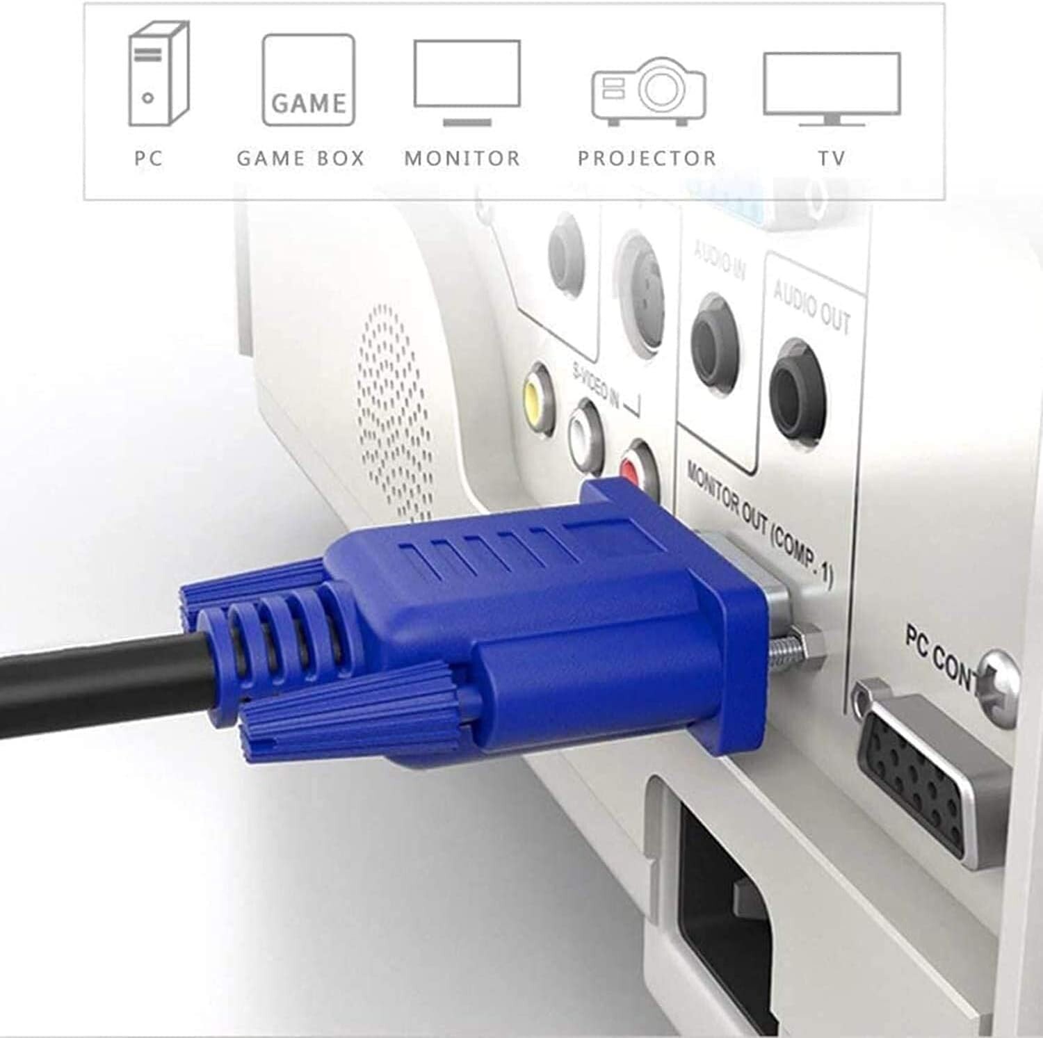 Lot of 100 VGA to VGA Cable 5ft 1080p HD Male to Male Monitor Laptop PC Computer
