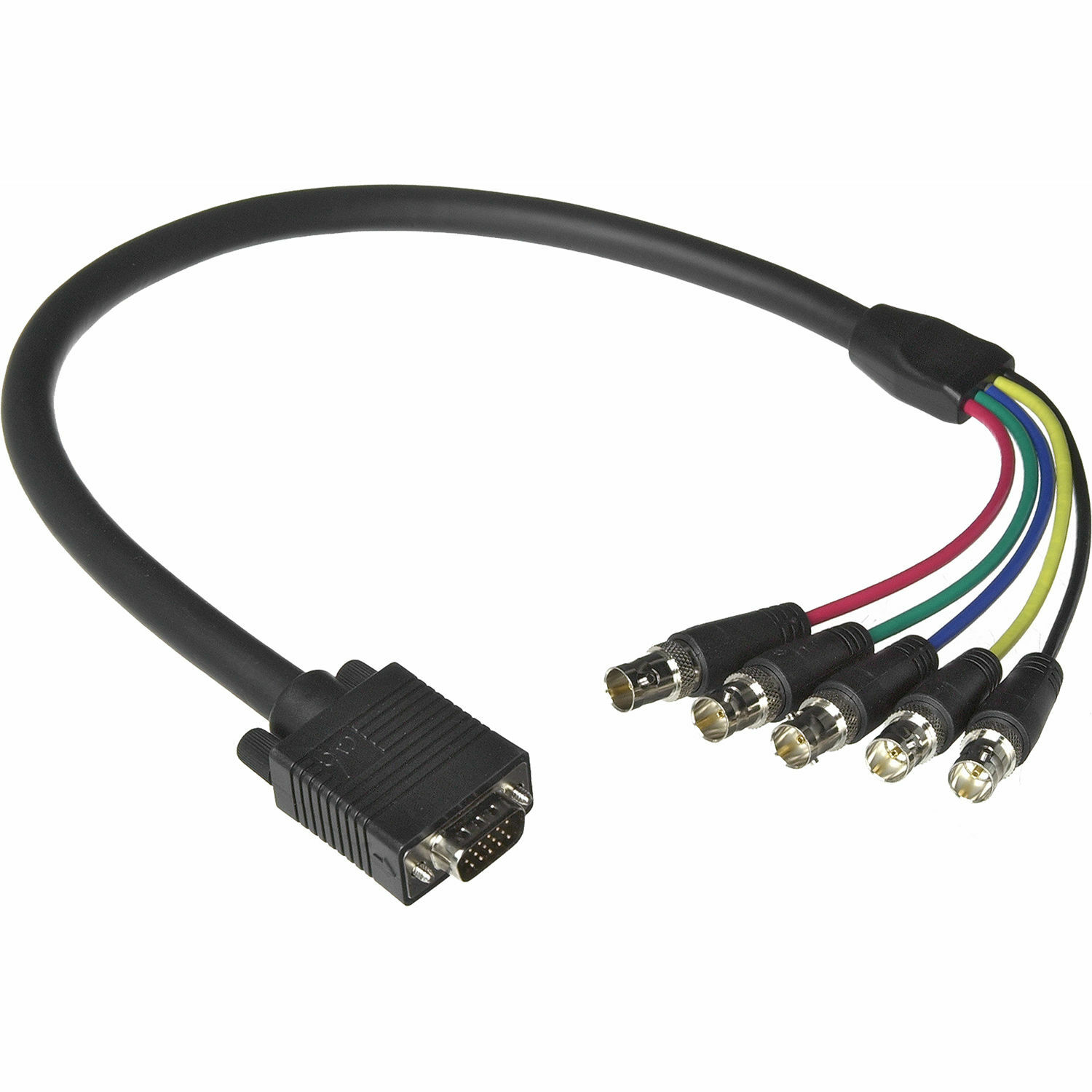 Video Adapter Converter Cable SVGA VGA 15pin D-sub Male – 5 BNC Female RBG RGBHV