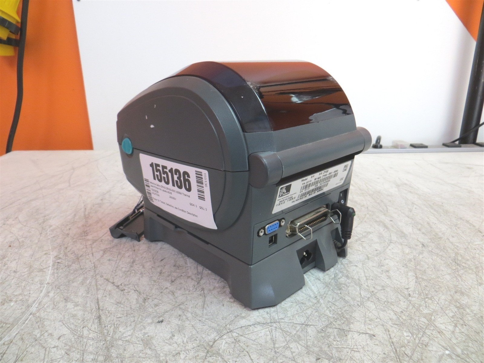 Broken Zebra ZP450 ZP450-0501-0006A Thermal Label Printer No Labels See DESC