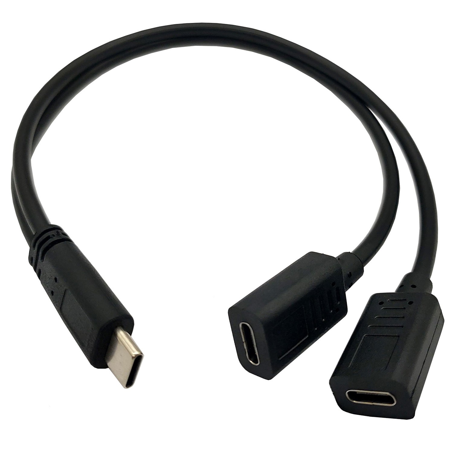 1x USB Type C Male to 2 Dual C Female Splitter Y Charge Charging Connector Cable