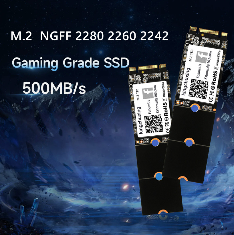 Kingchuxing 128GB M.2 NGFF SSD 2280 2260 2242 SATA Solid State Drive 550MB/s Lot