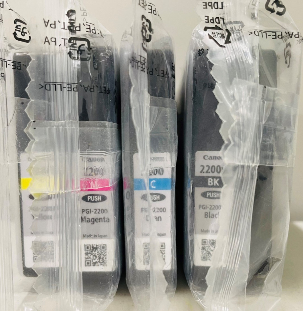 New Genuine Canon PGI-2200XL/2200 Black Color 4PK Ink Cartridges Bag