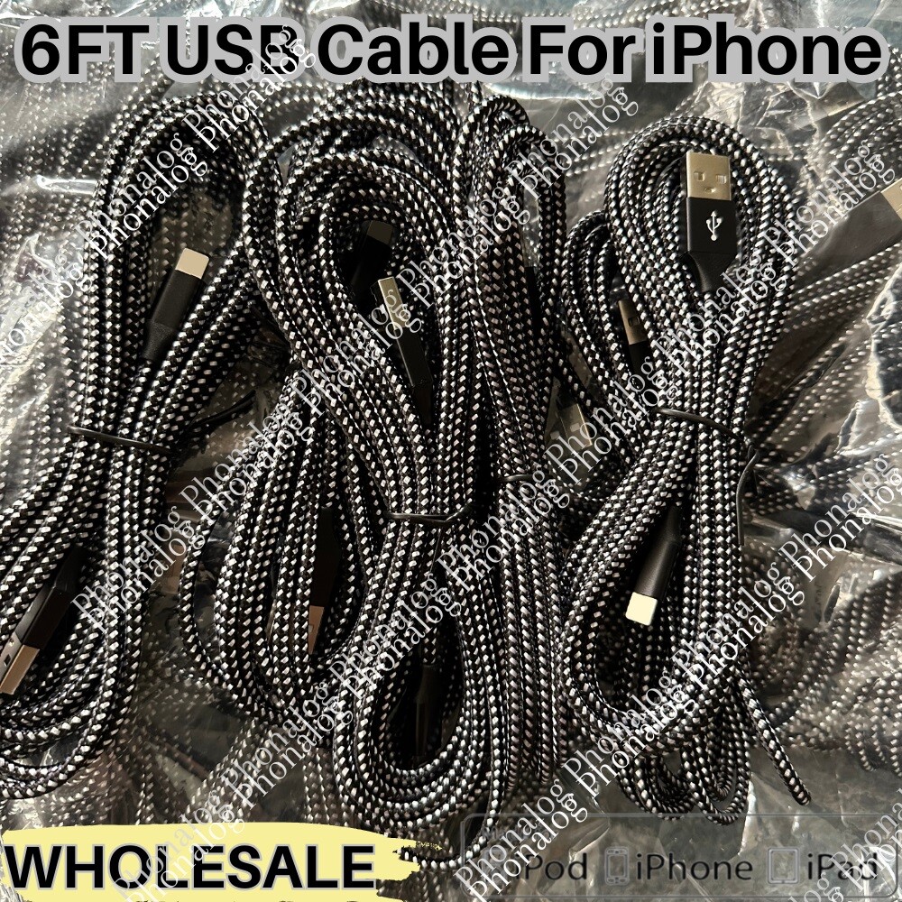 Wholesale Lot 6FT USB Fast Charger Cable For iPhone 14 13 12 11 XR 7 8 Data Cord