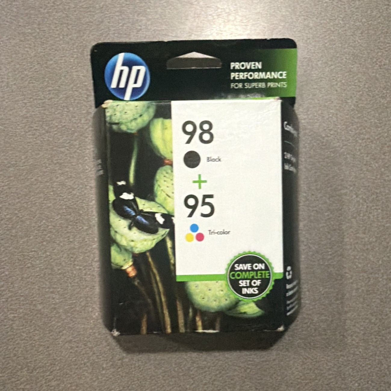 HP Genuine Original 98 Black & 95 Tri-Color Inkjet Ink Cartridges Combo
