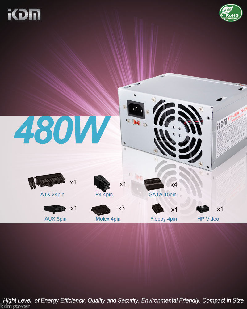 NEW 480W Dell NJ9GY XK376 XK215 NH493 C248C CY82 HP201 Power Supply Replace 50N