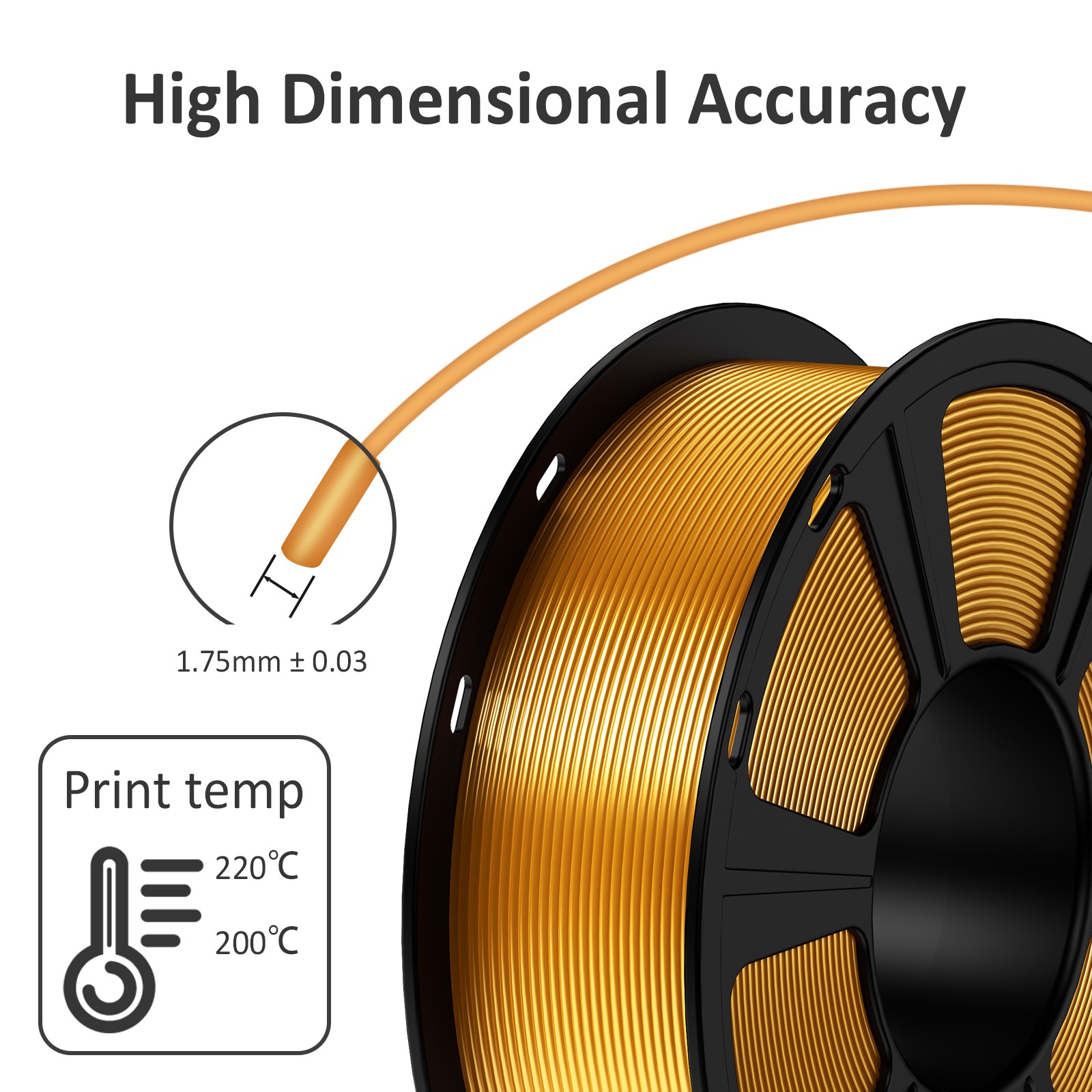 GEEETECH 1/2/3/5/10KG 3D Printer Filament Silk Gold PLA 1.75mm Bulk Lot