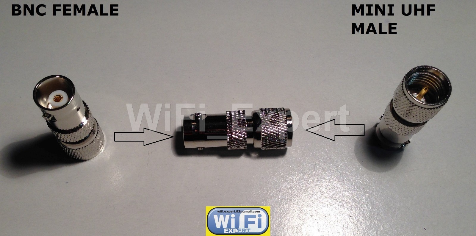 1 x BNC Female to Mini UHF Male Straight RF Connector Adapter CONVERTER USA