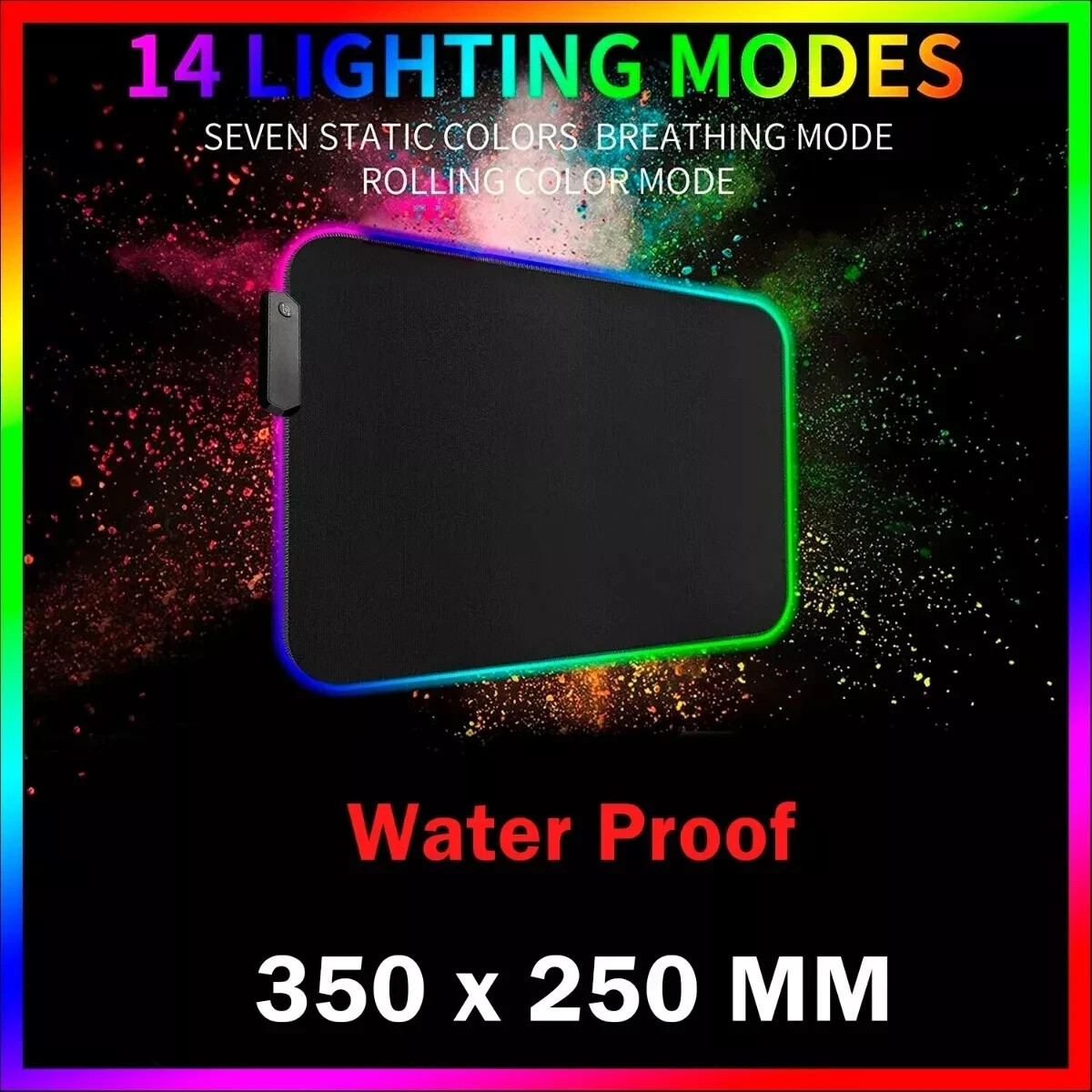 Gaming Mouse Pad RGB LED Light Computer Keyboard Mouse Mat XXL Extra Large Size