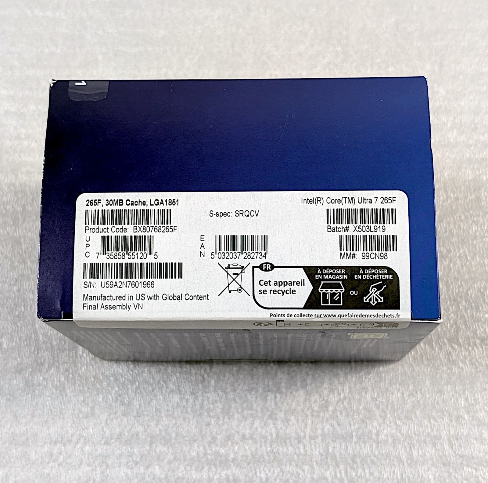 NEW SEALED Intel Core Ultra 7 265F Core Ultra 7 (Series 2) Arrow Lake 20-Core