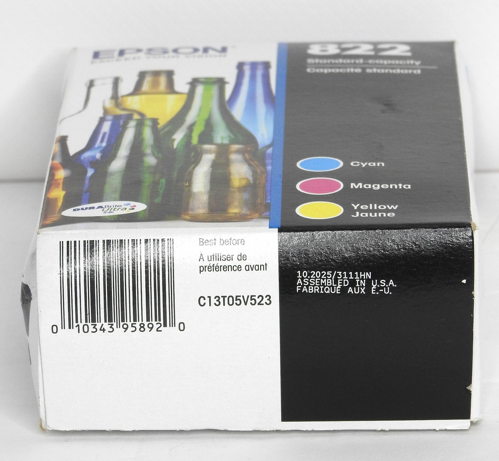 Epson 822 Color Ink Cartridge 3-Pack Standard Capacity Cyan Magenta Yellow Jaun