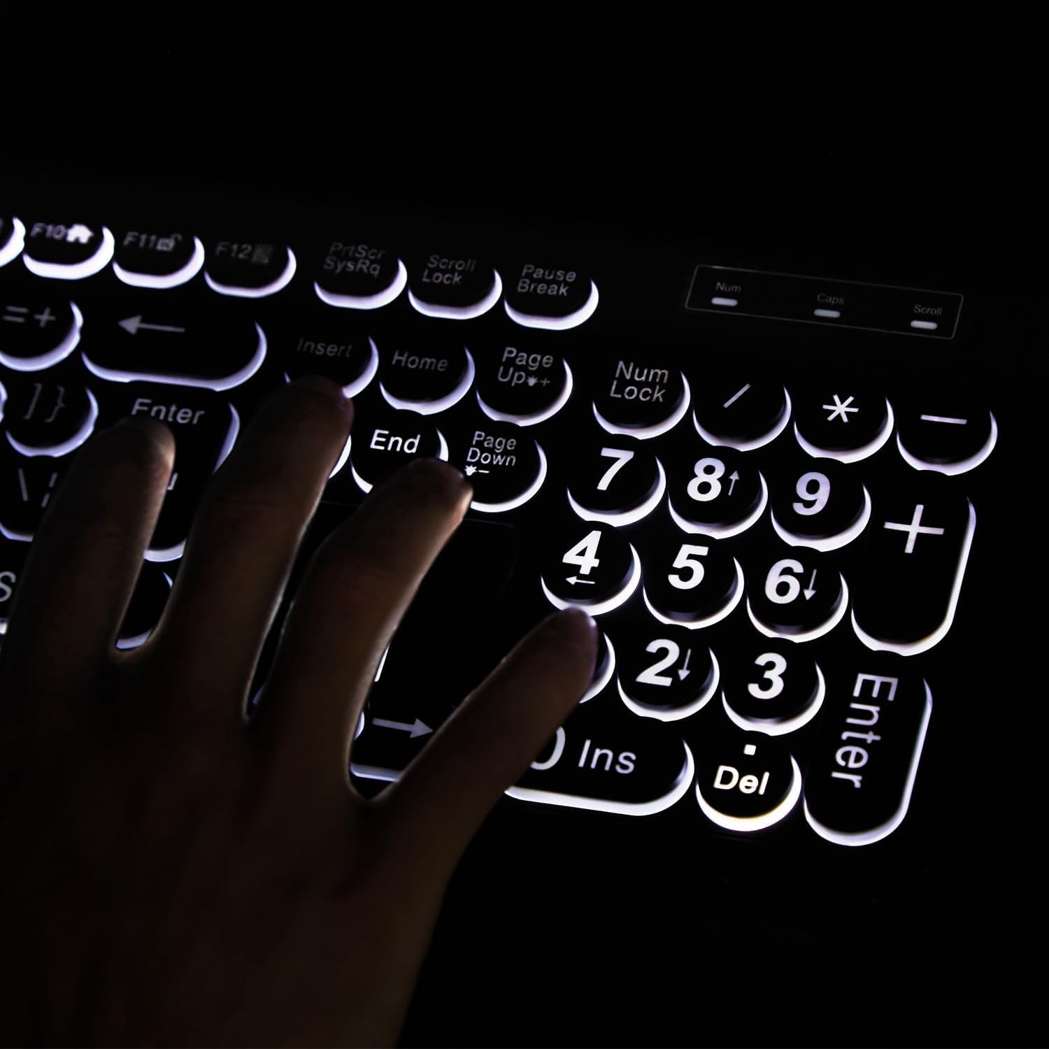MCSaite Wired Backlit USB Keyboard – 104 Keys Standard Full Size with Black