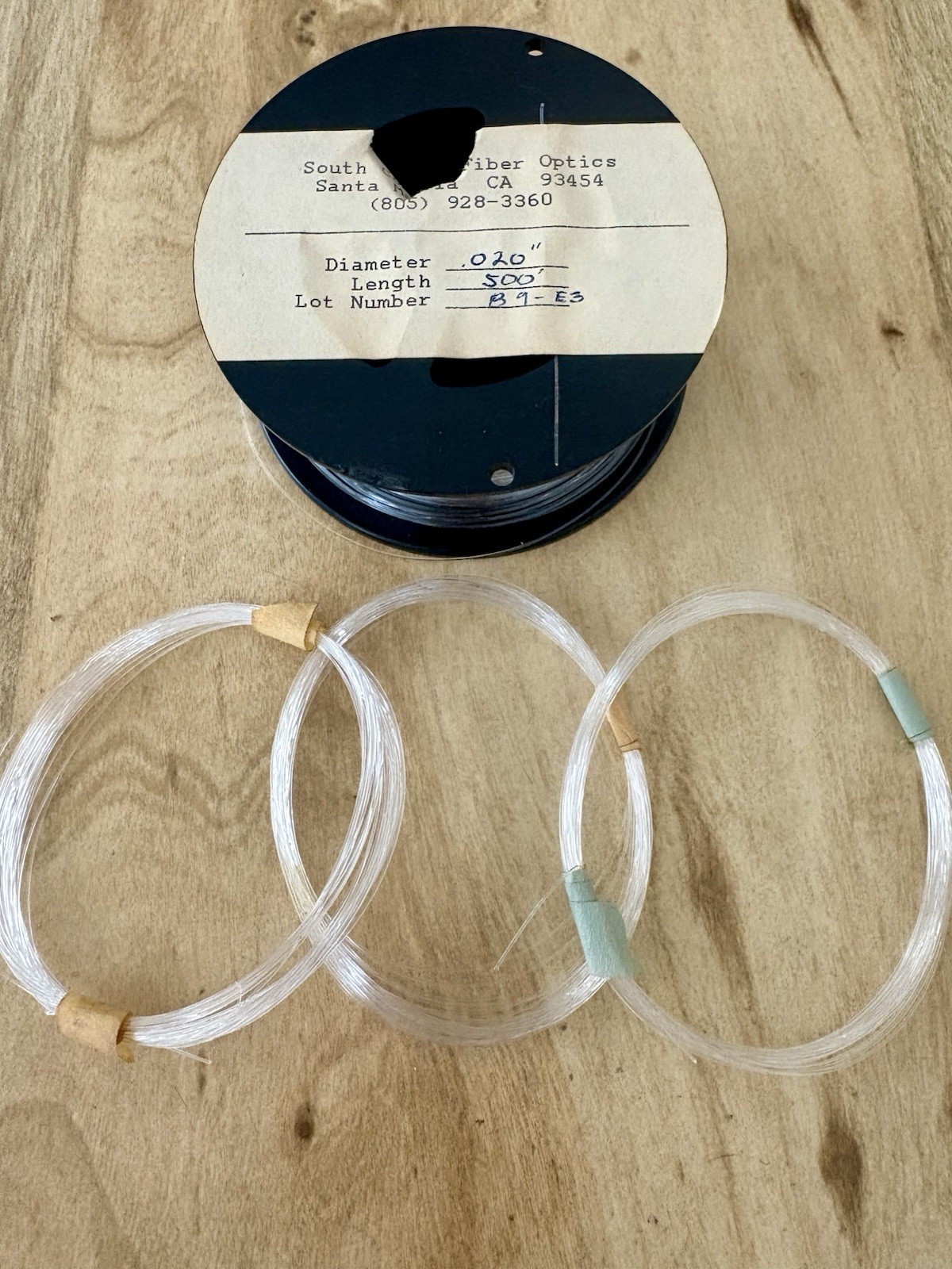 Fiber Optics .020” Diameter Spool 500+ Length