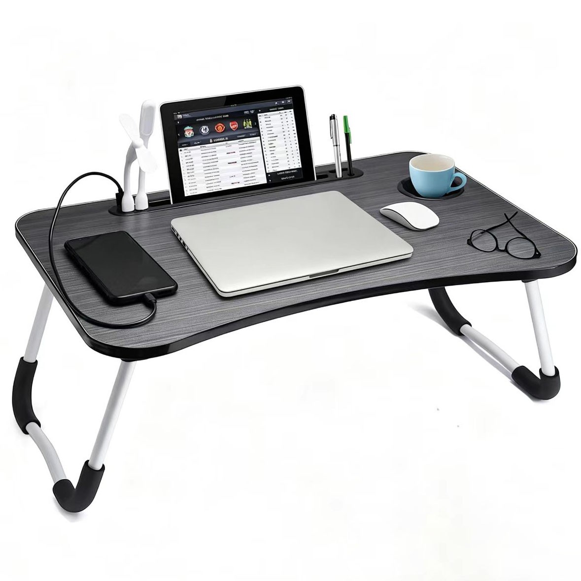 Laptop Bed Desk Foldable Portable Laptop Table Breakfast Tray Stand Stable