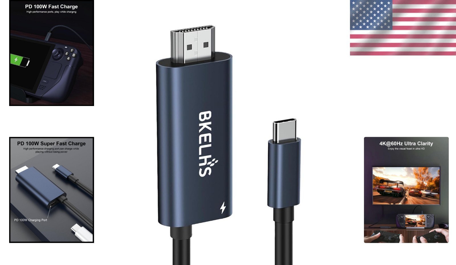 4K USB C to HDMI Adapter for Gaming Consoles – 00W Charging Included