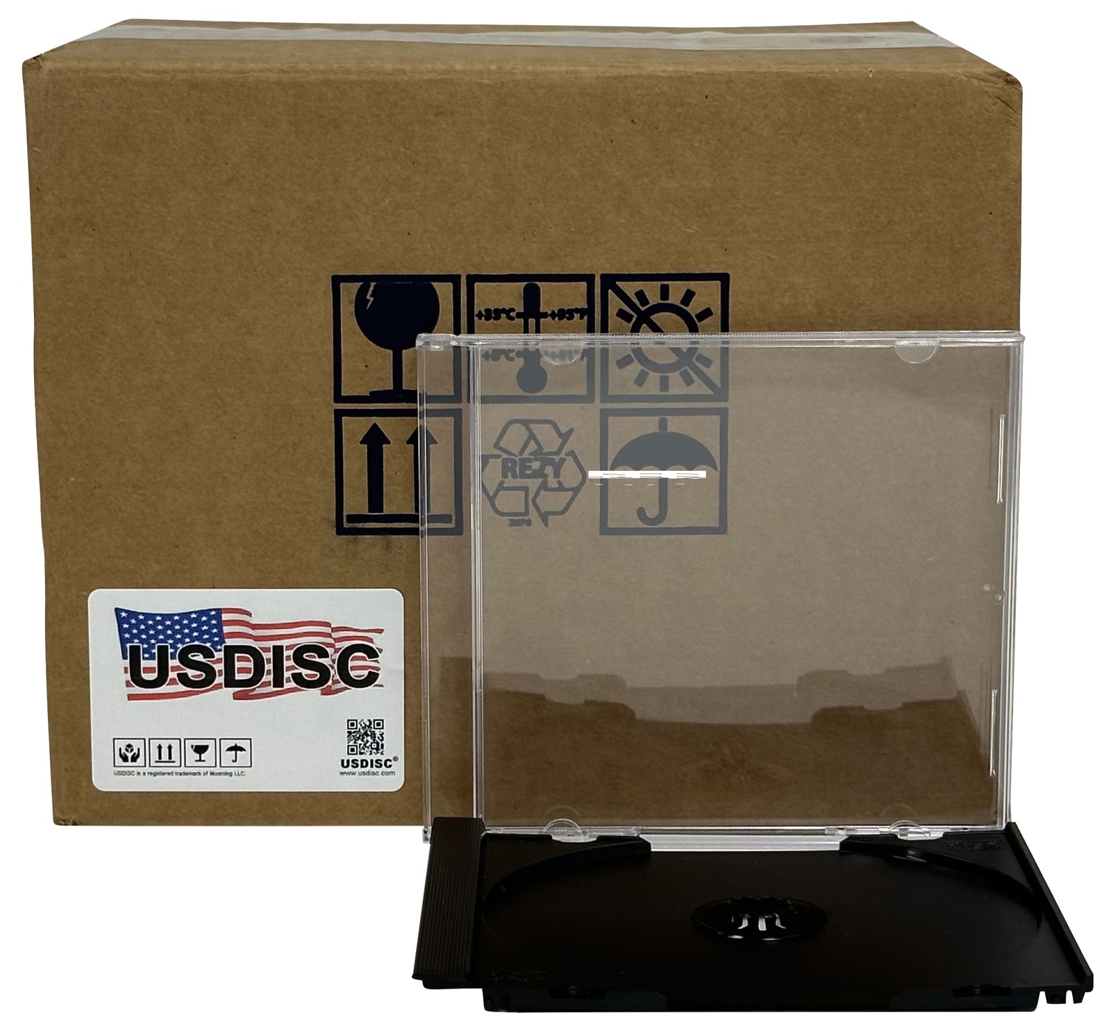 USDISC CD Jewel Cases Standard 10.4mm Unassembled, Single 1 Disc (Black) Lot