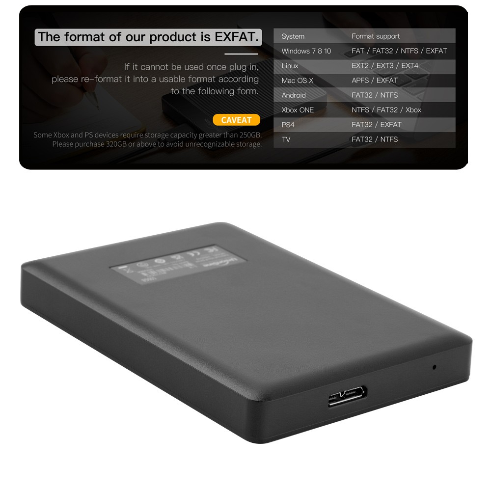 USB 3.0 Portable External Hard Drive Storage HDD 500GB 1TB For Xbox, PS4, PC, TV