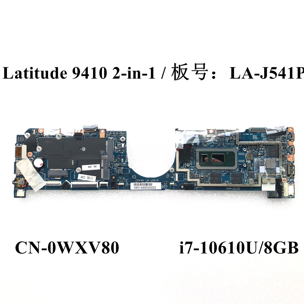 LA-J541P i7-10610U FOR dell Latitude 14″ 9410 2-in-1 Motherboard CN-0WXV80