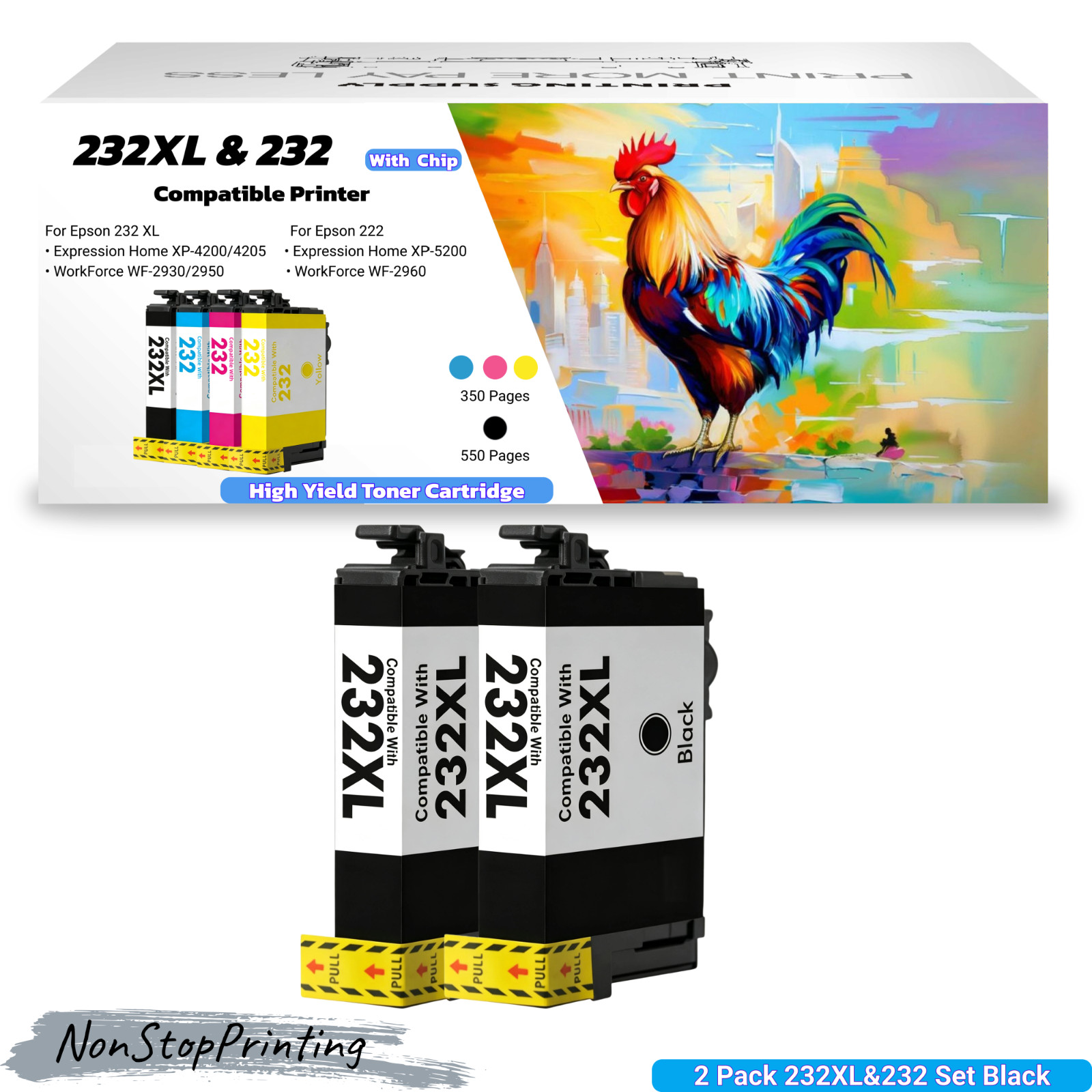 232XL&232 Compatible Ink Cartridges Combo Pack For Epson WF2930/2950 XP4200/4205