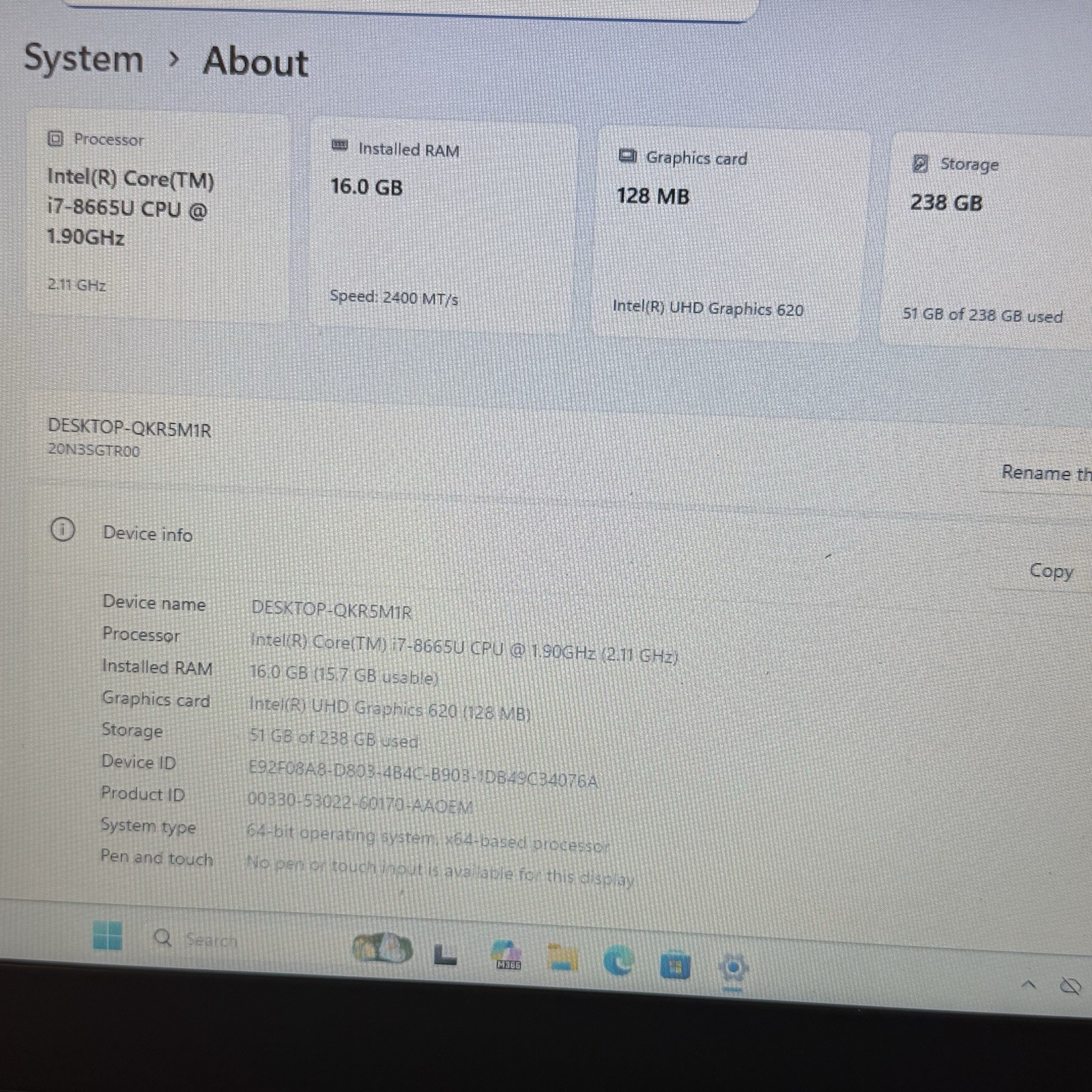 [B+ Grade] Lenovo ThinkPad T490 14″ Intel i7-8665U 16GB RAM 256GB SSD Win 11 Pro