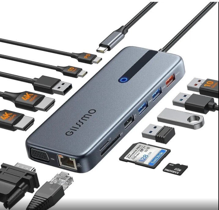 GIISSMO USB C Docking Station 13in1
