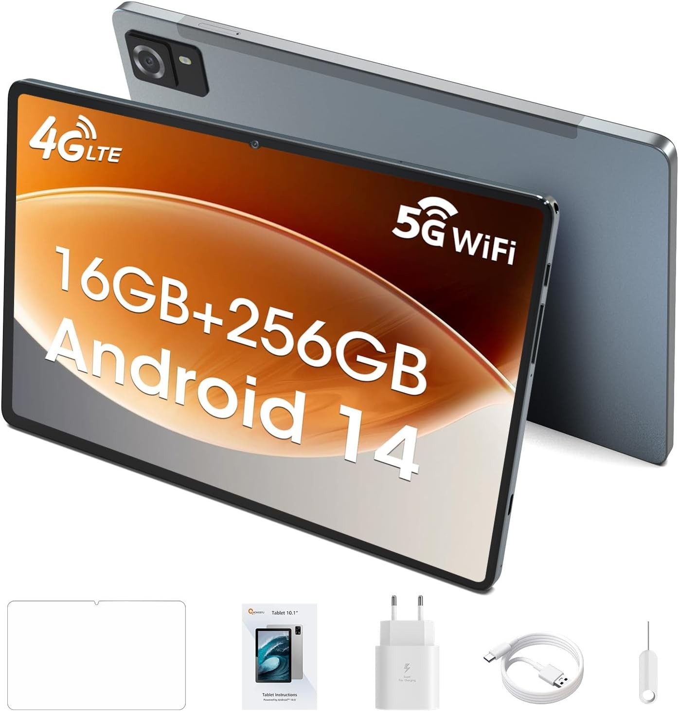 Tablet with SIM Card Slot,10-Inch Tablet Android 14,4G LTE Tablets and Phone (Ma